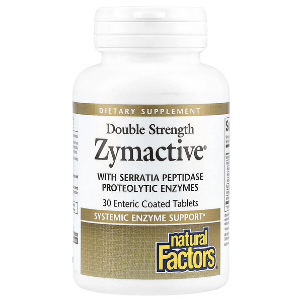 Zymactive, Double Strength, 30 Enteric Coated Tablets (Таблетки с энтеросолюбильной оболочкой) Natural Factors