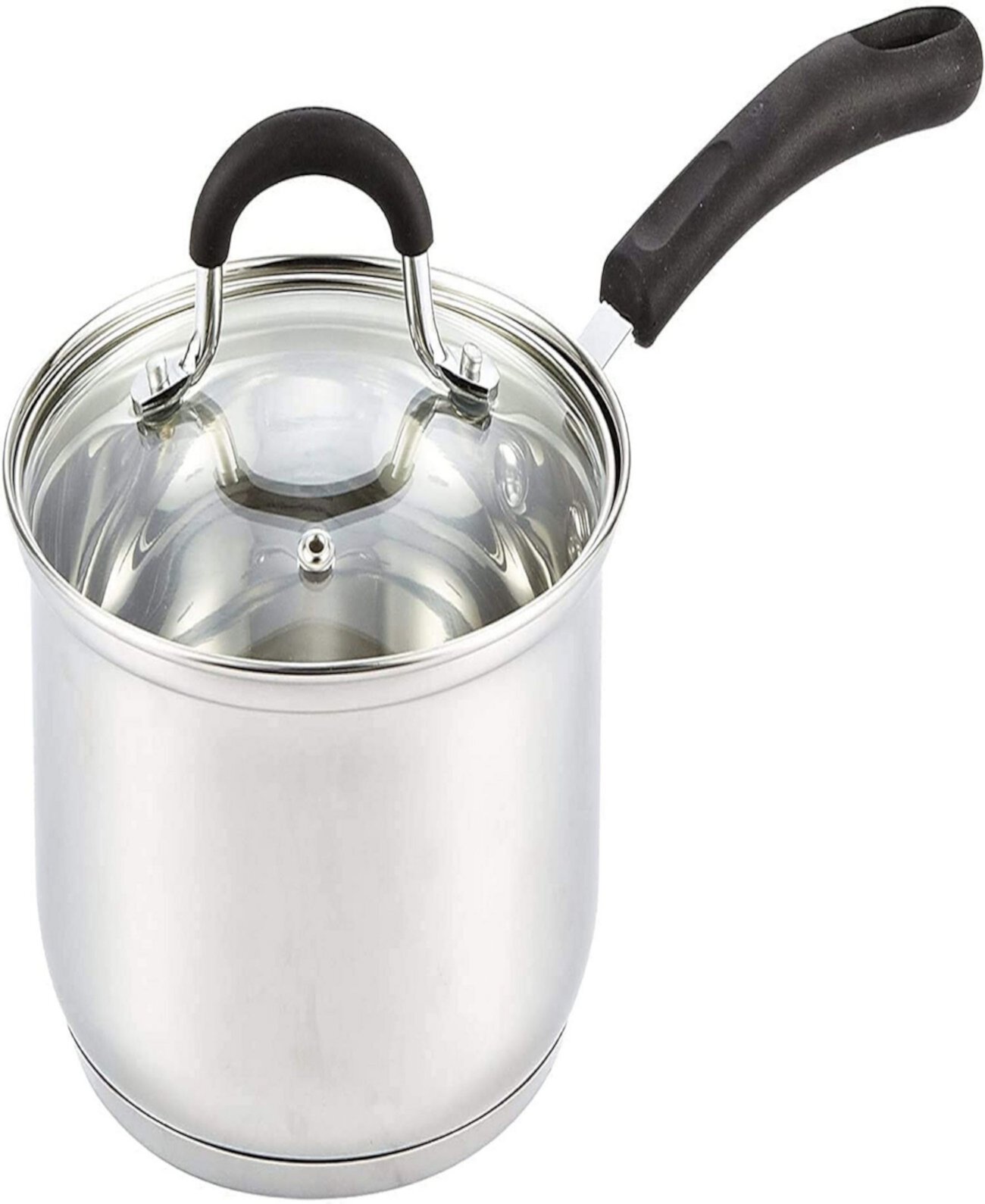 Saucepan Sauce Pot with Lid 3 Quart Stainless Steel, Stay Cool Handle, silver Cook N Home