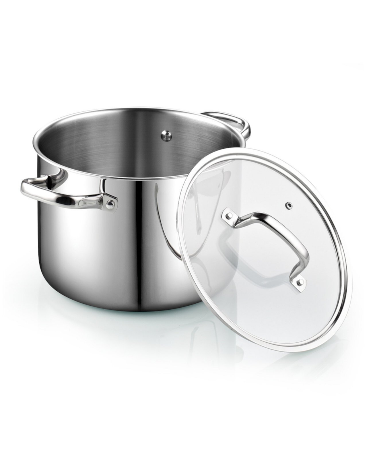 Tri-Ply Clad Stainless Steel Stockpot with Lid, 8 Quart Cook N Home