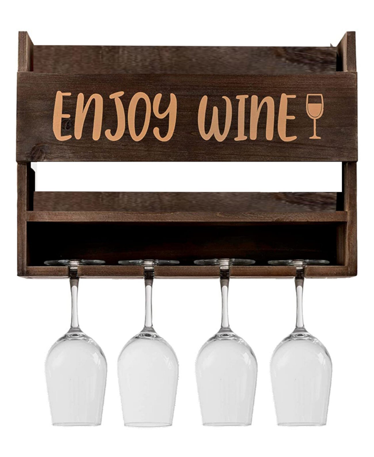 Настенная винная полка Enjoy Wine с бокалами для вина, набор из 5 шт. Bezrat