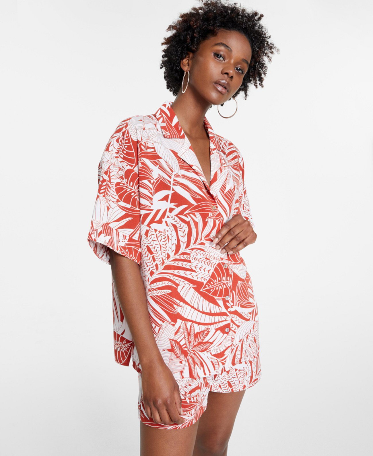 Женская рубашка с тропическим принтом Lucy Paris