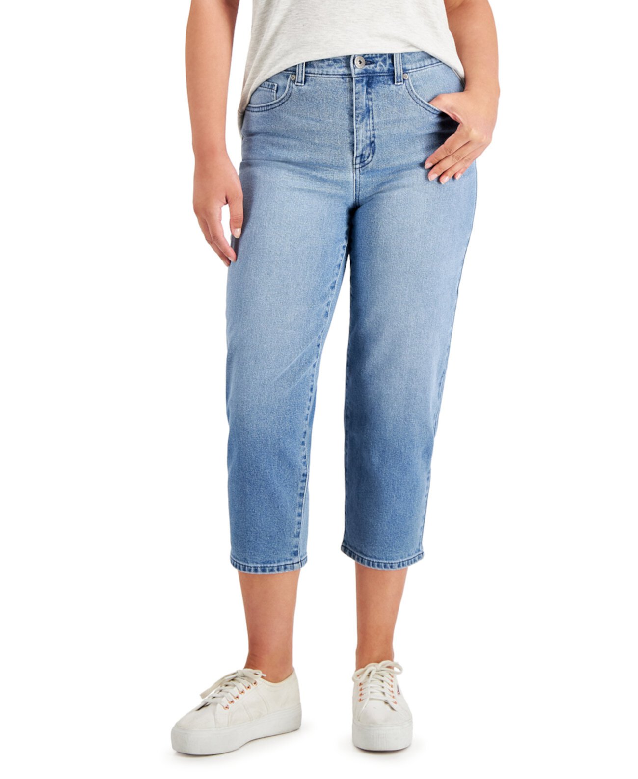 Укороченные джинсы Petite Straight, созданные для Macy's Style & Co