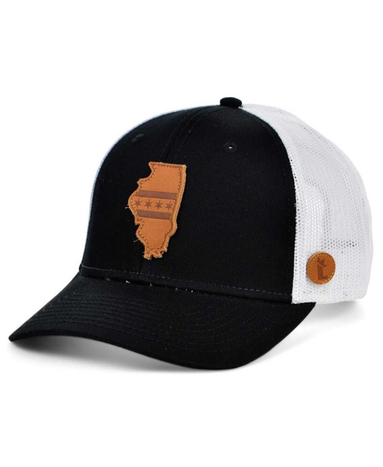 Мужская черно-белая крупная регулируемая шляпа Chicago Trucker Snapback Local Crowns