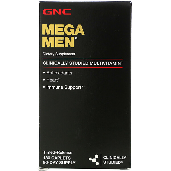 Mega Men, Клинически изученные поливитамины, 180 капсул GNC