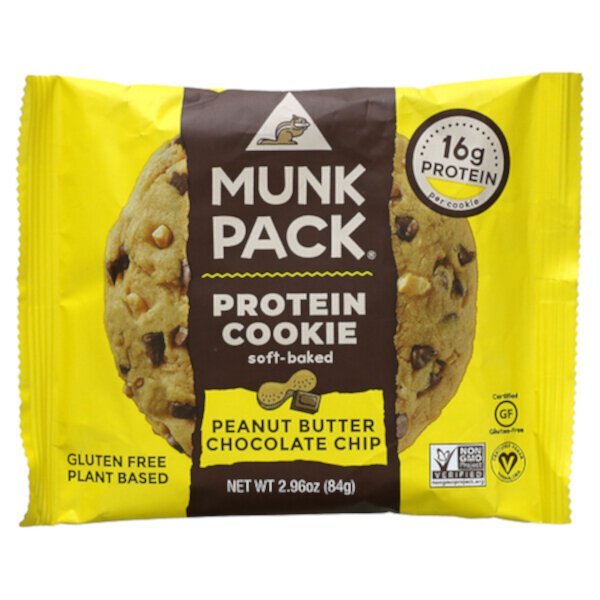 Протеиновое печенье с арахисовым маслом и шоколадной стружкой, 2,96 унции (84 г) Munk Pack