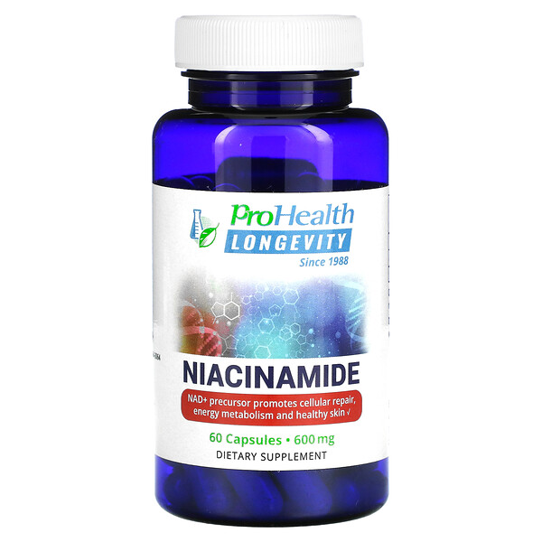 Ниацинамид, 600 мг, 60 капсул ProHealth Longevity