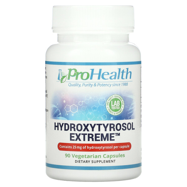 Гидрокситирозол Экстрим, 25 мг, 90 вегетарианских капсул ProHealth Longevity