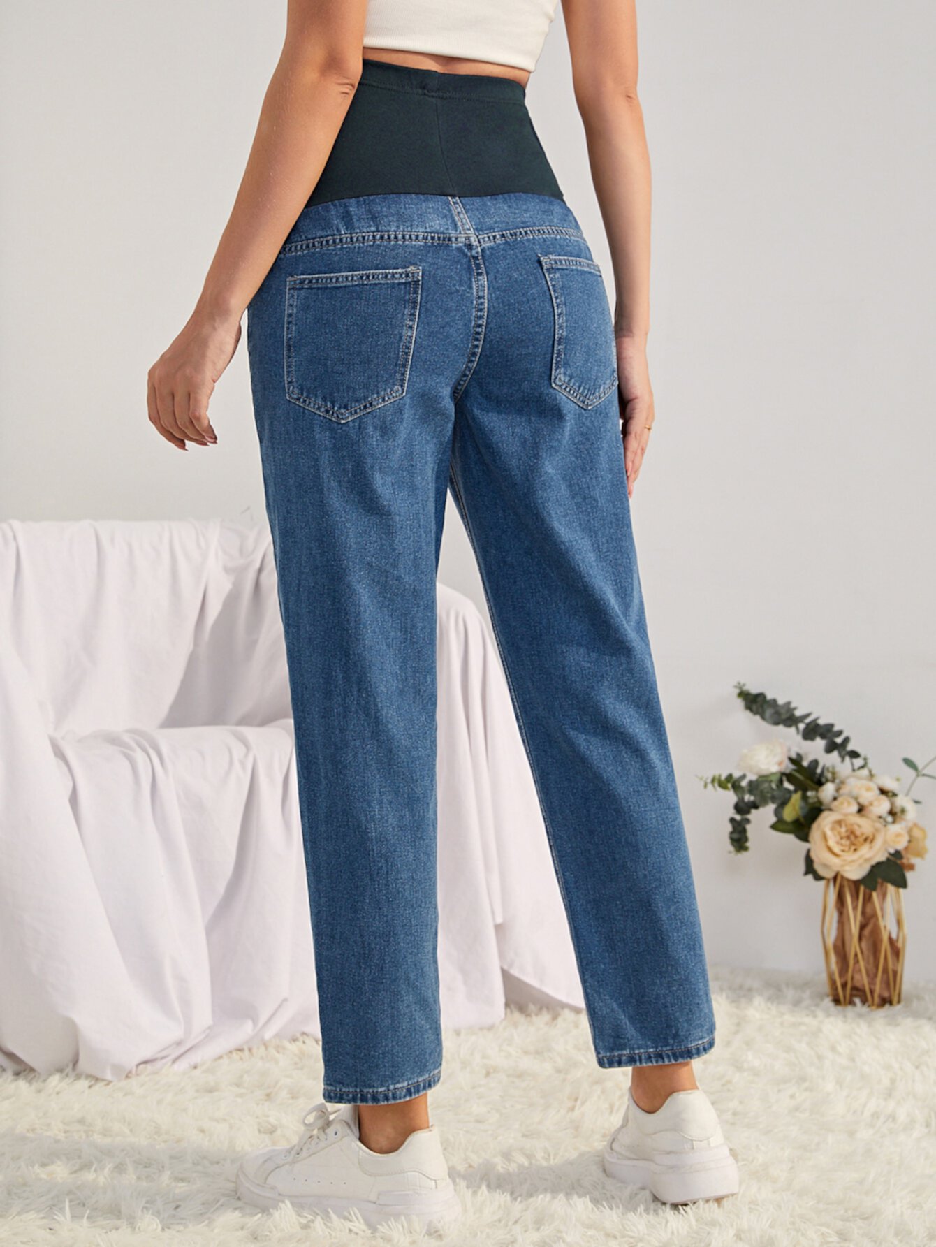 Прямые джинсы для беременных SHEIN