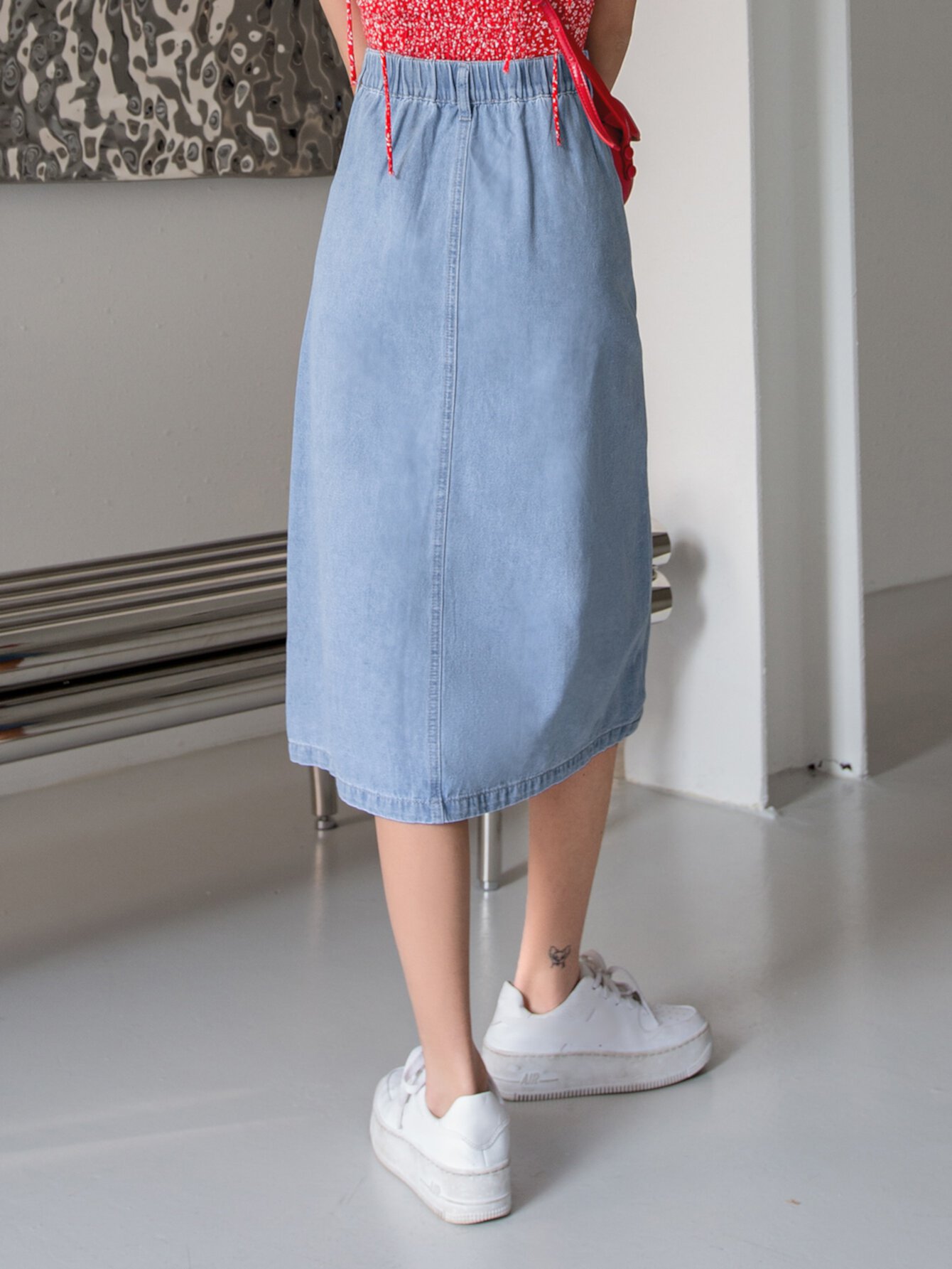 DAZY Джинсовая юбка с высокой талией с карманом DAZY
