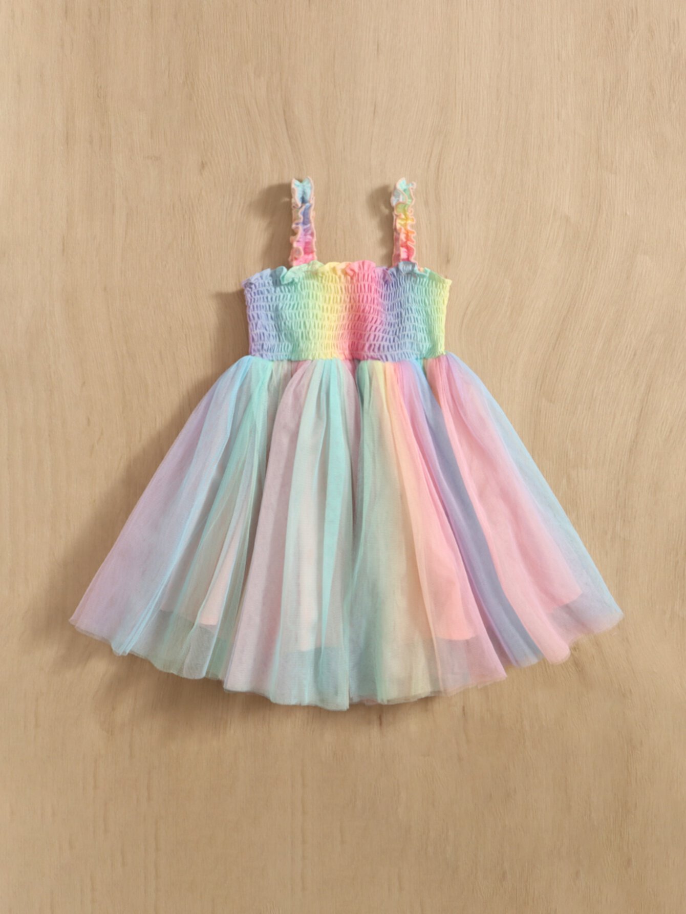 SHEIN для детей Вечернее платье омбре с отделкой с сетчатой отделкой SHEIN
