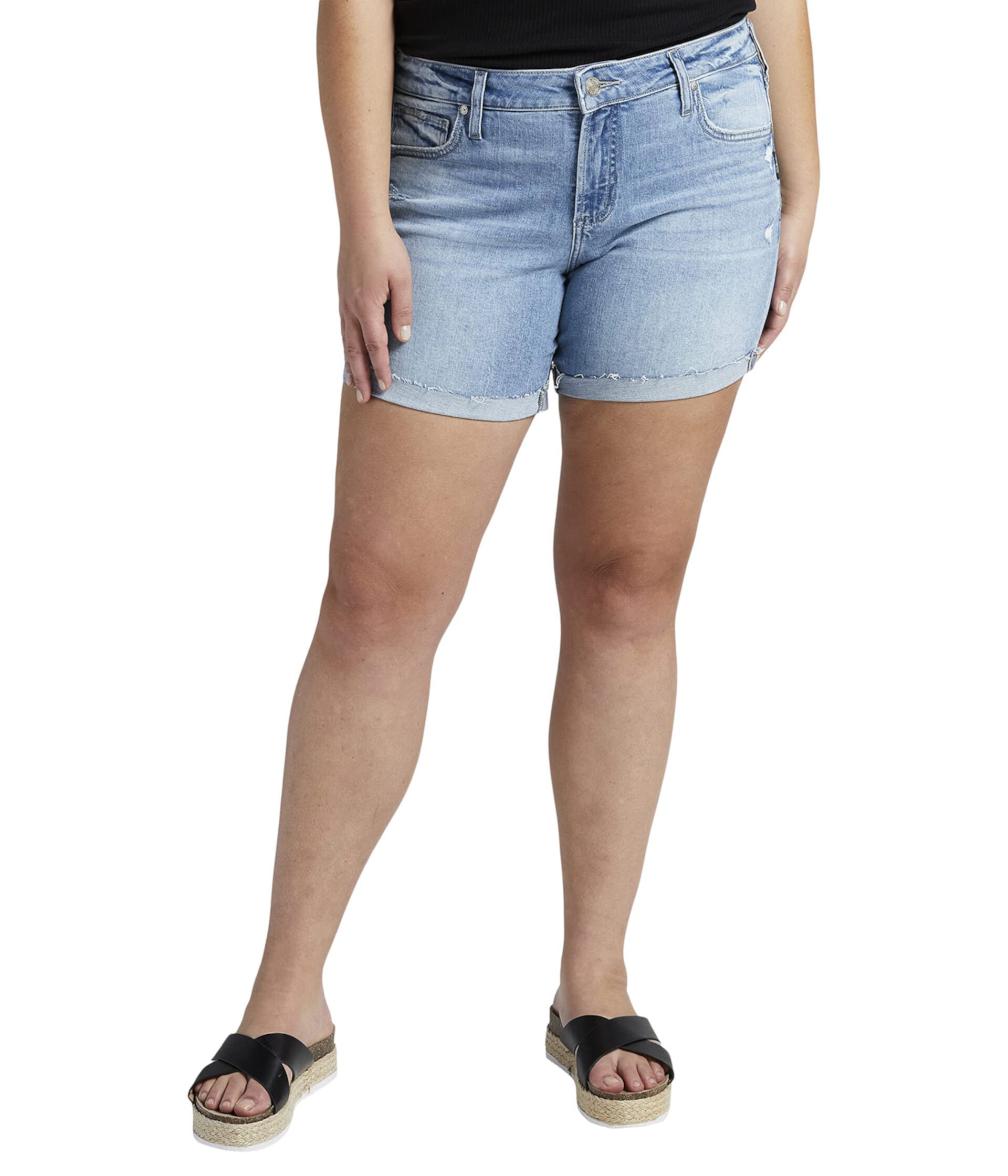 Plus Size Boyfriend Shorts W53623EAF172 Silver Jeans Co.