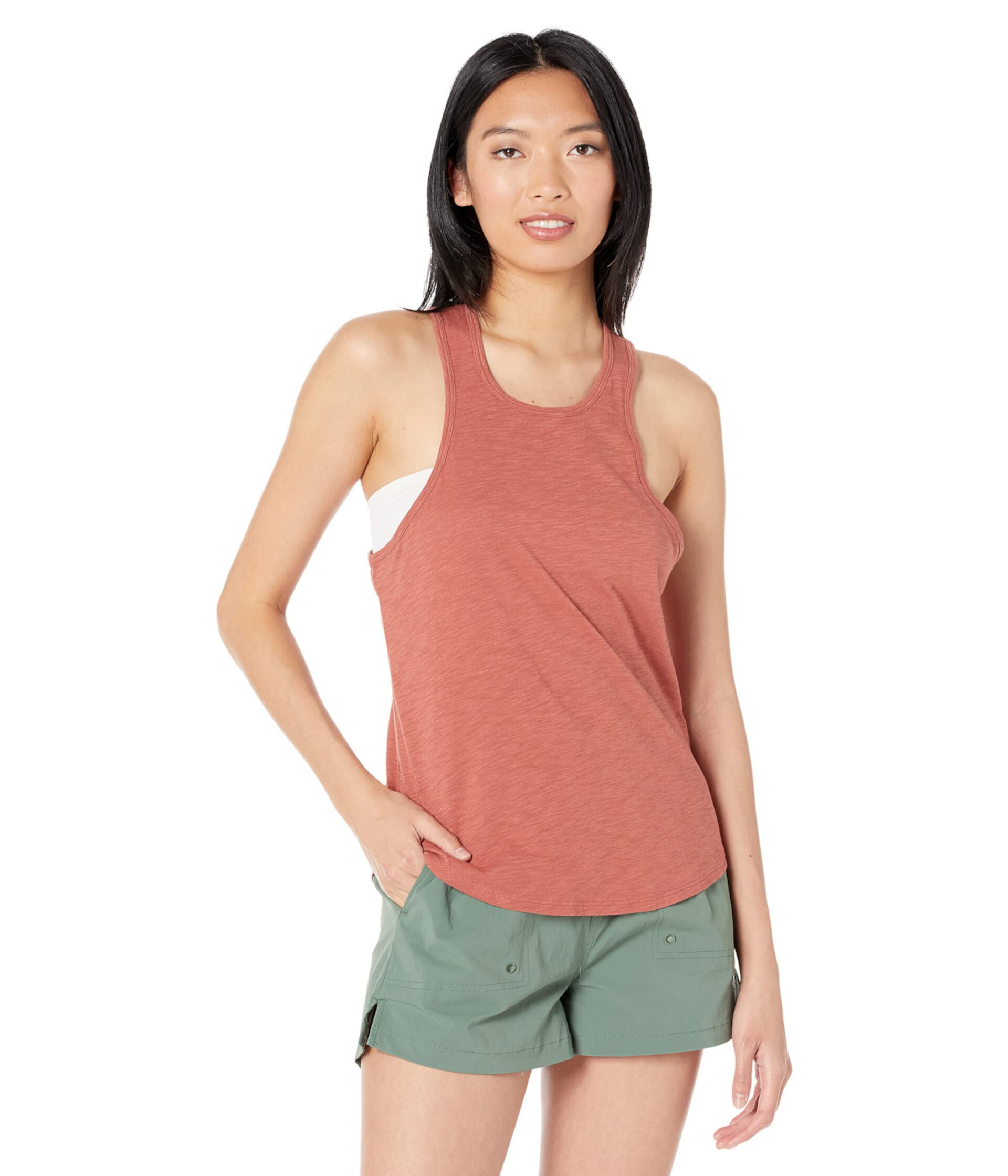 Топ без рукавов Madewell MWL Long Racerback Tank из 60% хлопка и 40% модала, облегающий силуэт, Перу Madewell