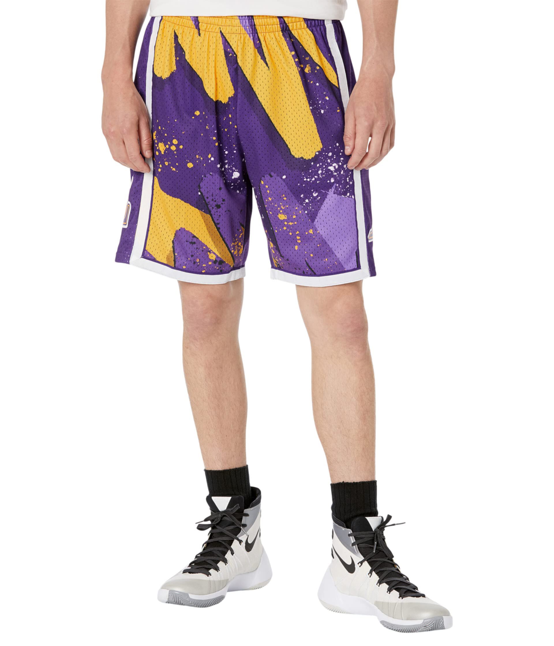 Шорты NBA® Hyper Hoops Swingman Lakers 2009 с эластичной талией и яркой графикой Mitchell & Ness