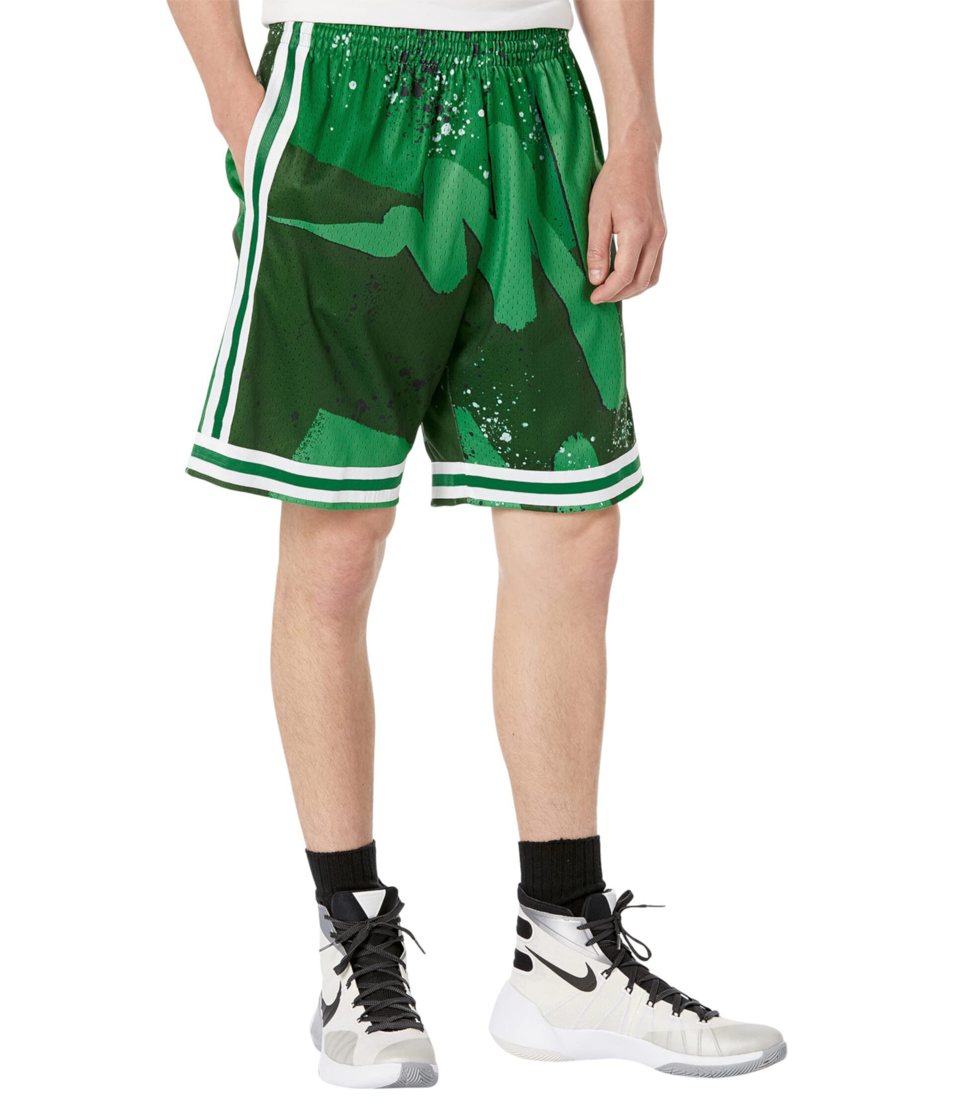 Шорты NBA® Hyper Hoops Swingman Celtics 1985 с эластичным поясом и яркой командной символикой Mitchell & Ness