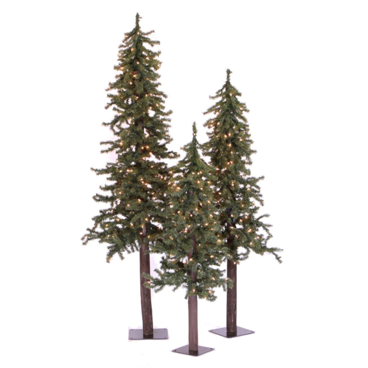 Vickerman Natural Alpine Pre-Lit Christmas Tree 3-piece Set Vickerman