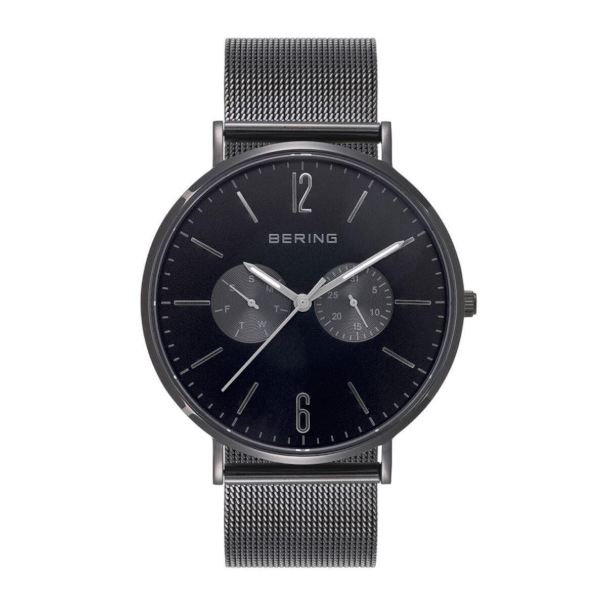 BERING Мужские классические черные часы с сеткой из нержавеющей стали - 14240-223 Bering