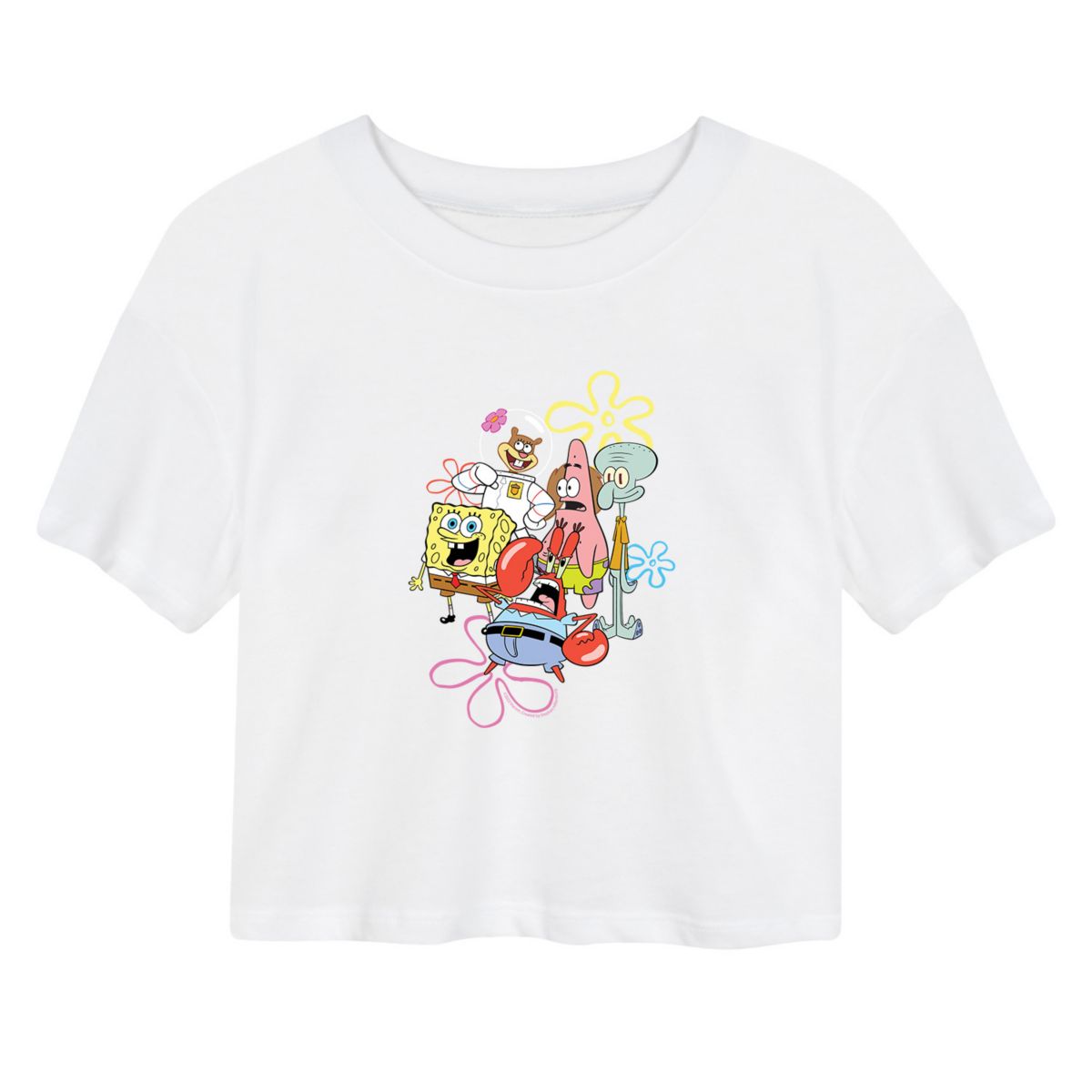 Укороченная футболка с рисунком SpongeBob SquarePants Group для юниоров Nickelodeon