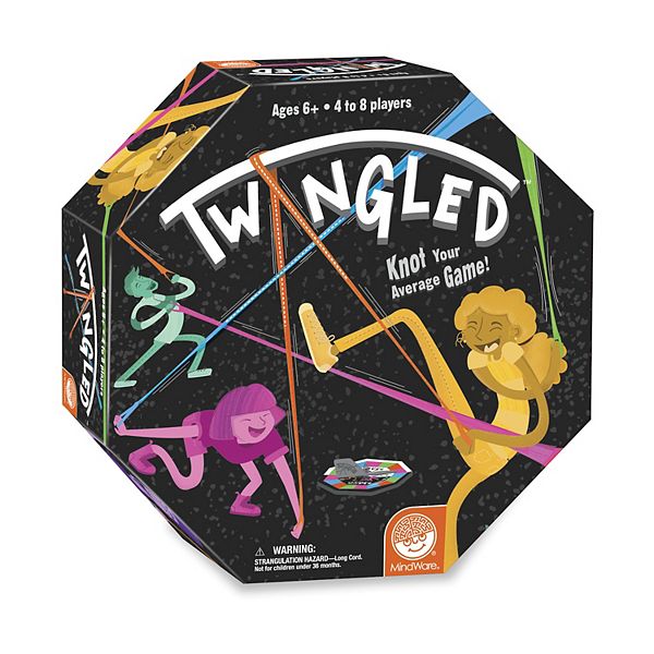 Семейная игра Twangled, 8 эластичных лент, для 4-8 игроков, дети от 6 лет MindWare