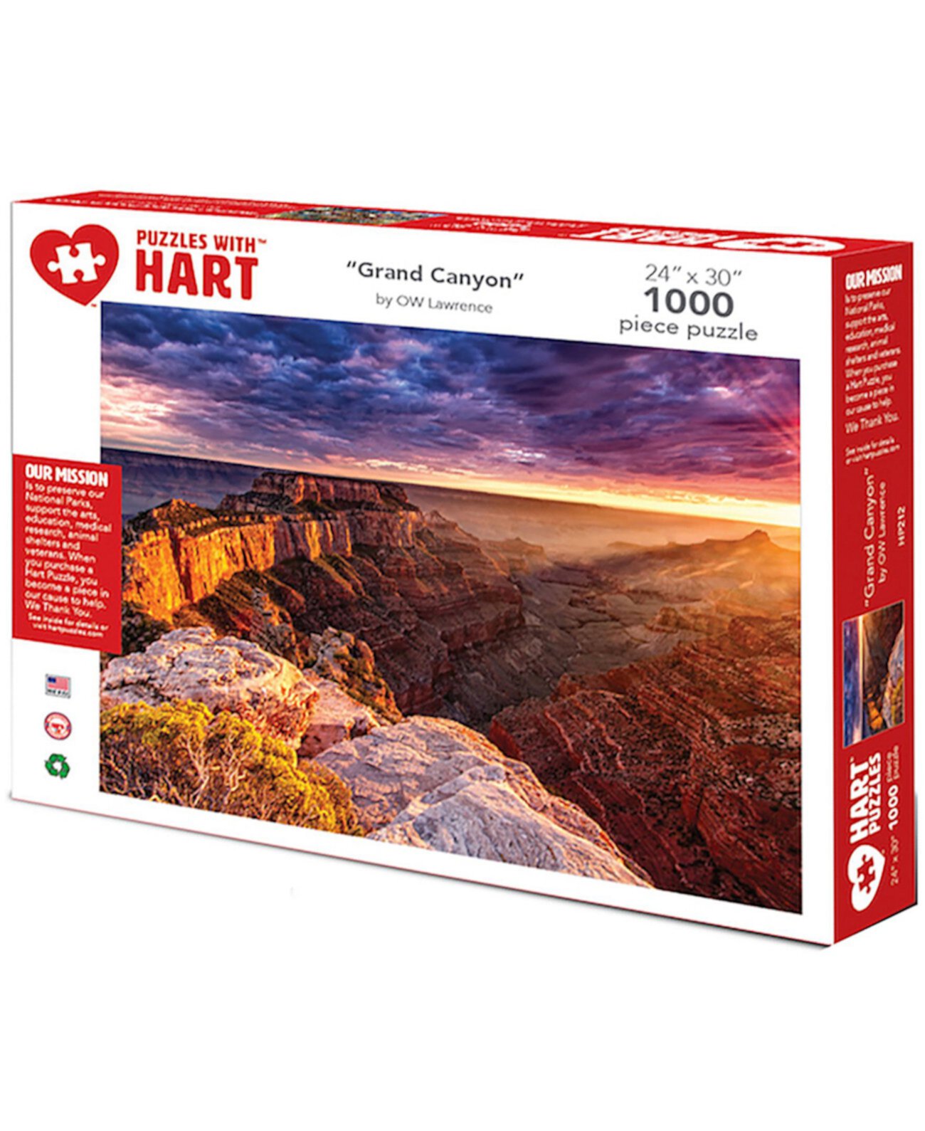 Набор Grand Canyon 24 x 30 дюймов от Ow Lawrence, 1000 штук Hart Puzzles