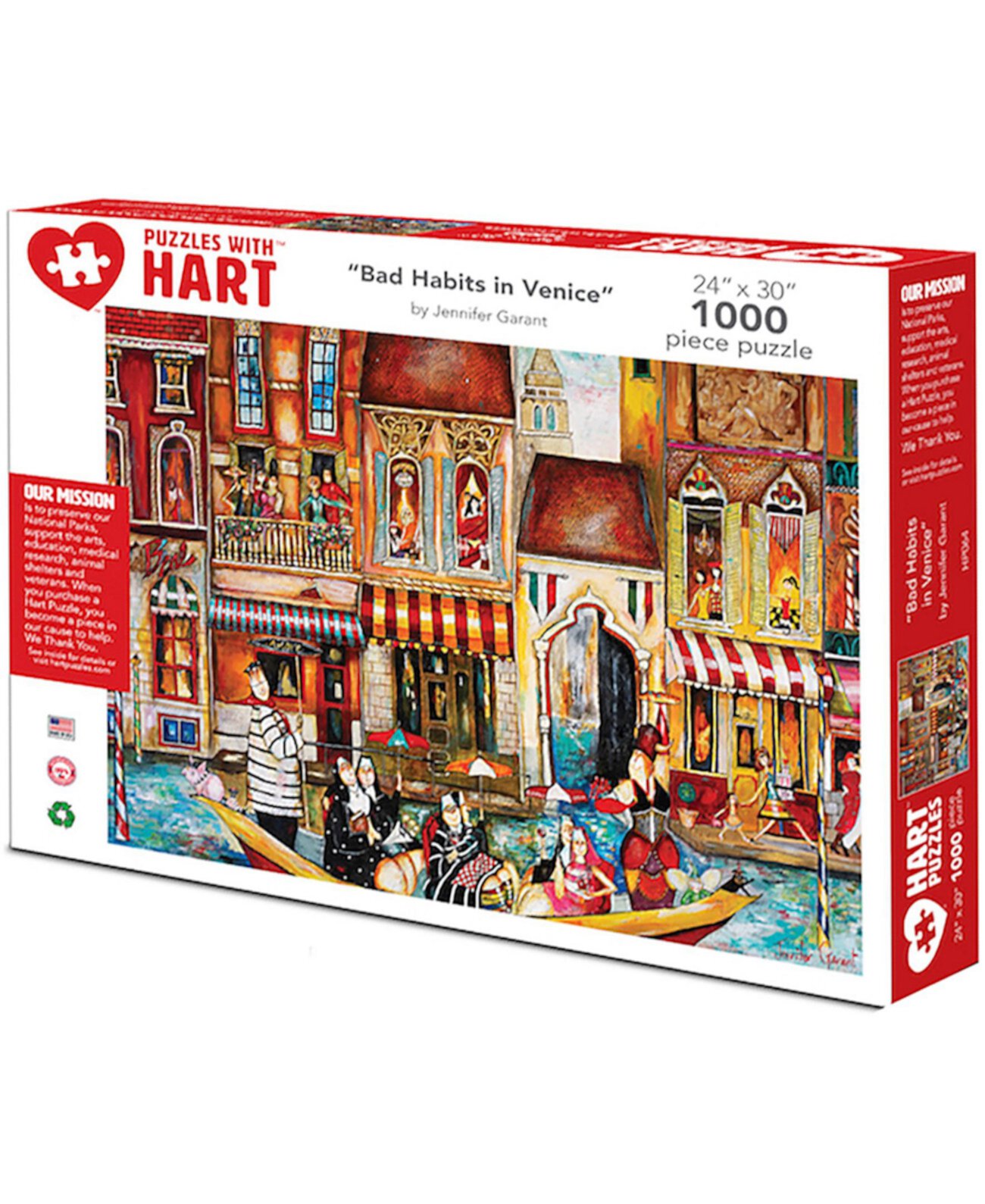 Плохие привычки в Венеции, 24 x 30 дюймов, набор Дженнифер Гарант, 1000 предметов Hart Puzzles