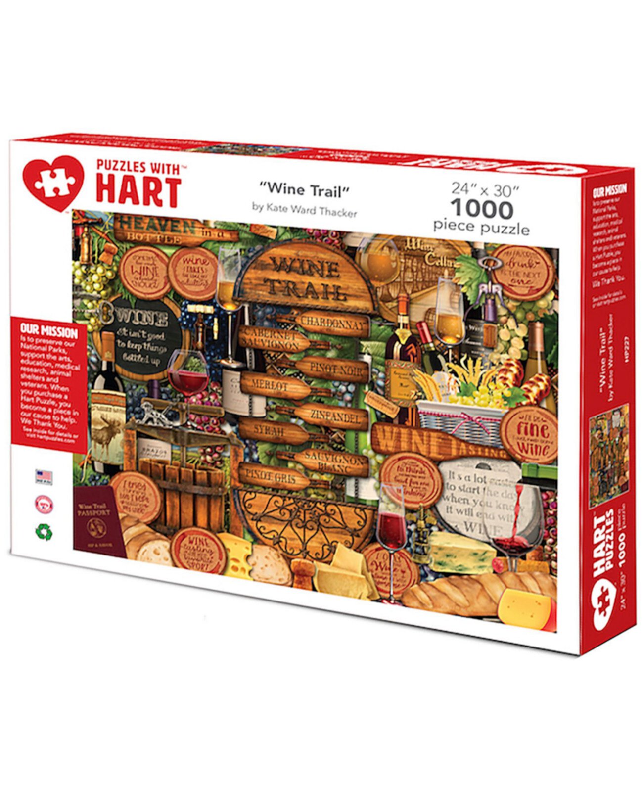 Набор Wine Trail 24 x 30 дюймов от Кейт Уорд Такер, 1000 предметов Hart Puzzles