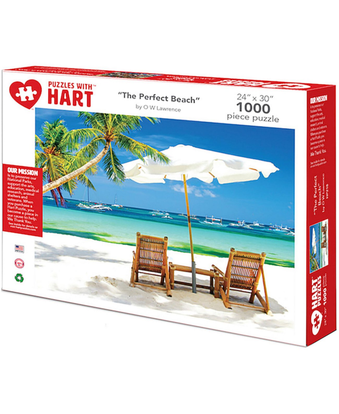 The Perfect Beach 24 x 30 дюймов, набор Оу Лоуренса, 1000 штук Hart Puzzles