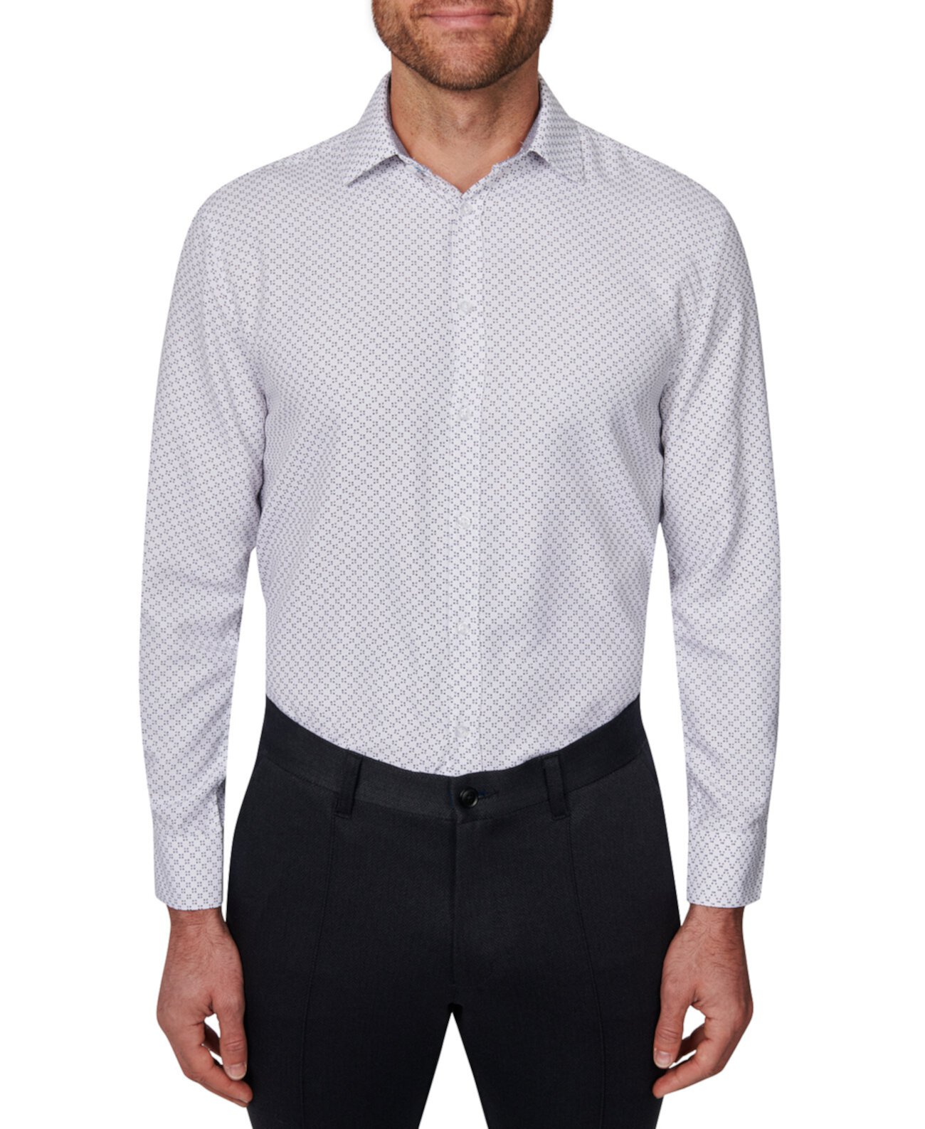 Мужская классическая рубашка с геометрическим принтом Slim Fit Non-Iron Performance Calabrum