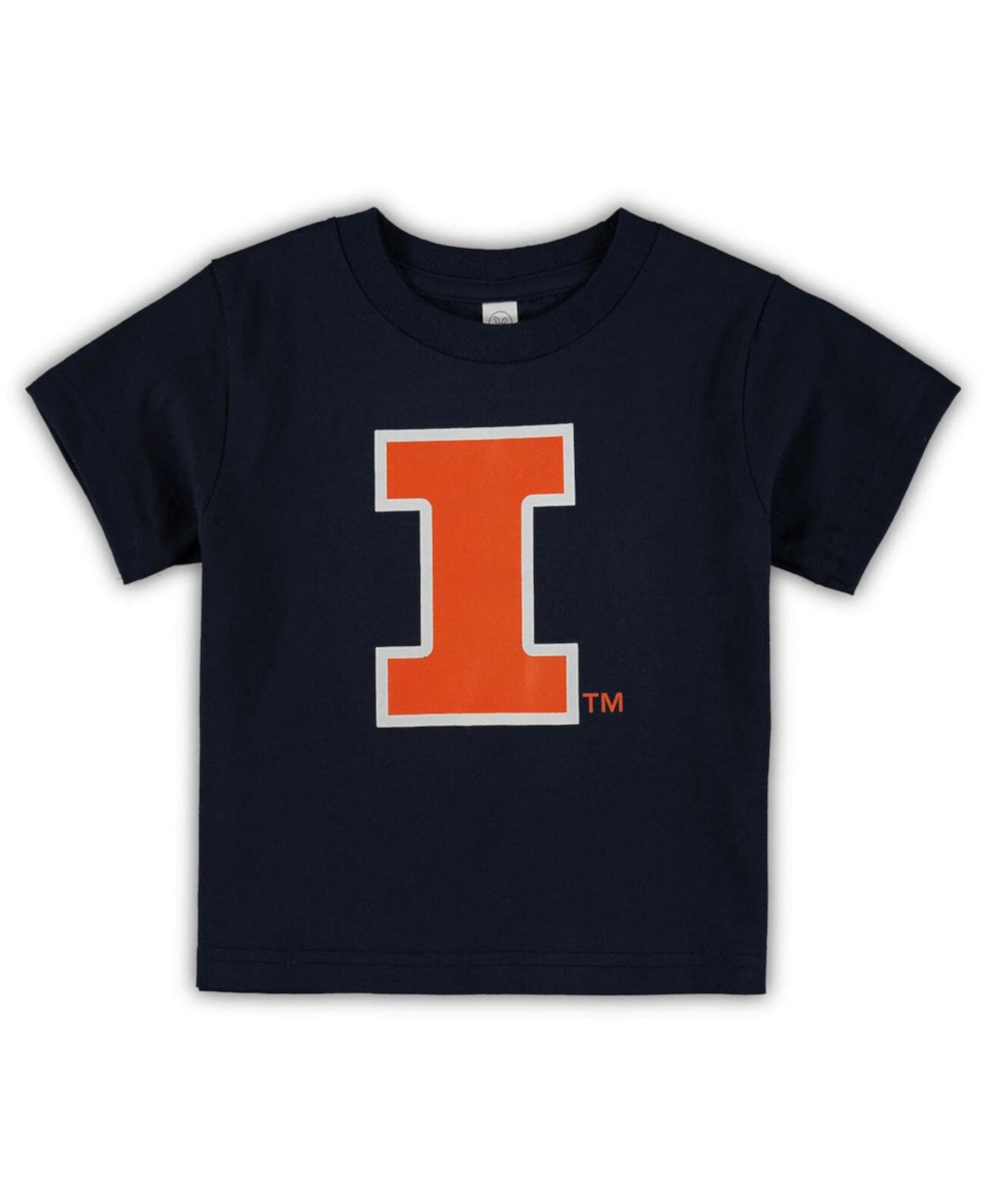 Футболка с большим логотипом Illinois Fighting Illini для мальчиков и девочек Toddler Navy Two Feet Ahead
