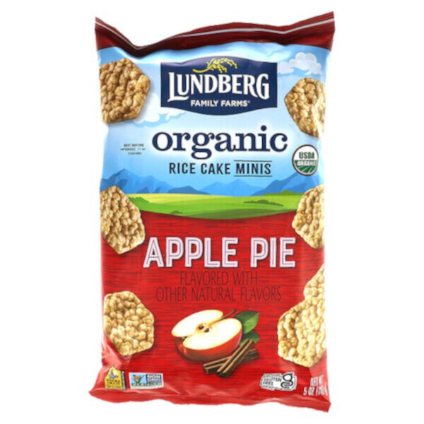 Organic Rice Cake Minis, Яблочный пирог, 5 унций (142 г) Lundberg