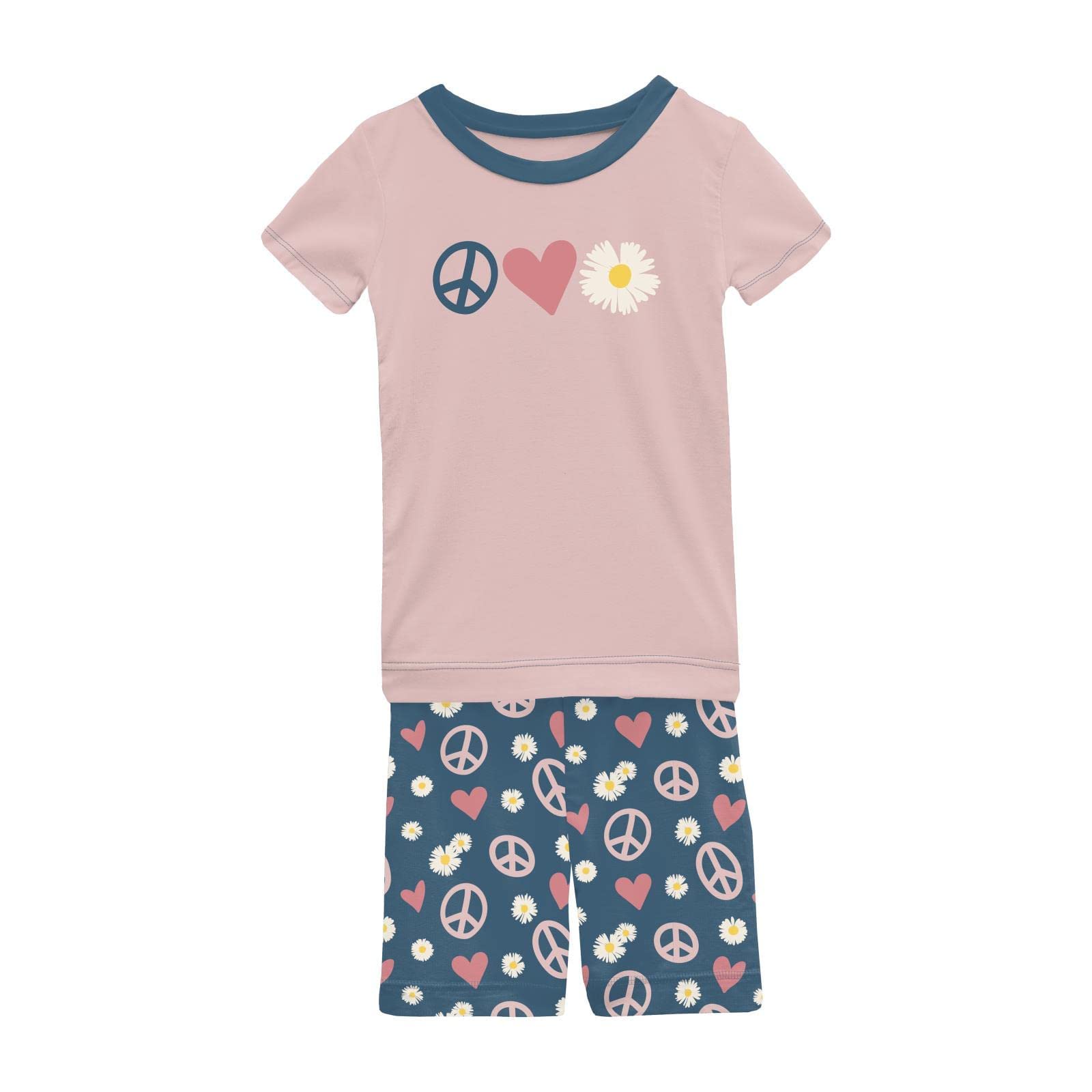 Пижамный комплект с короткими рукавами и шортами (для малышей/маленьких детей/больших детей) KicKee Pants