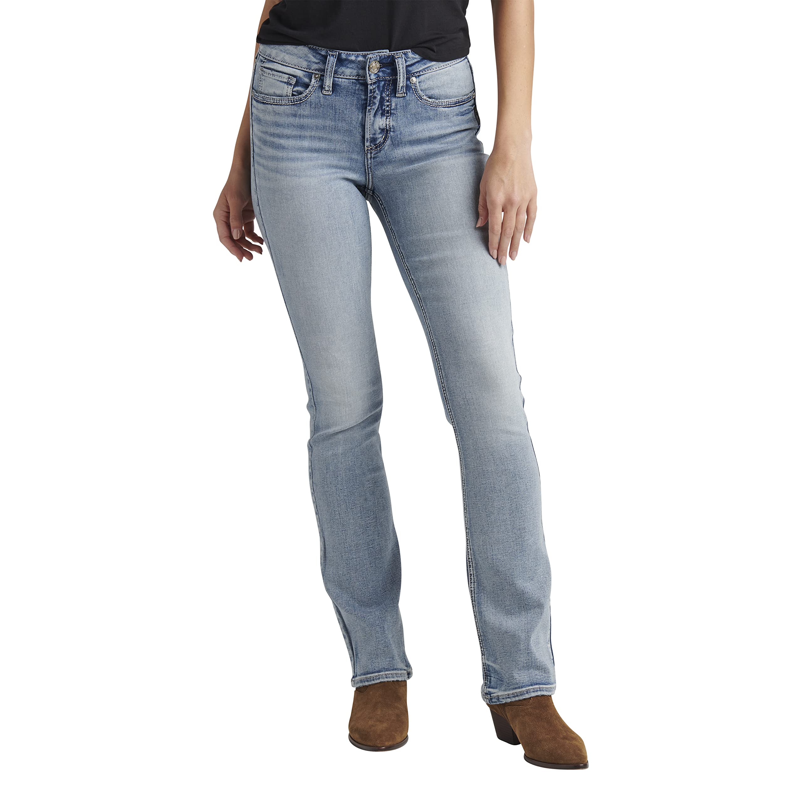 Узкие джинсы со средней посадкой Suki Bootcut L93616EDB188 Silver Jeans Co.