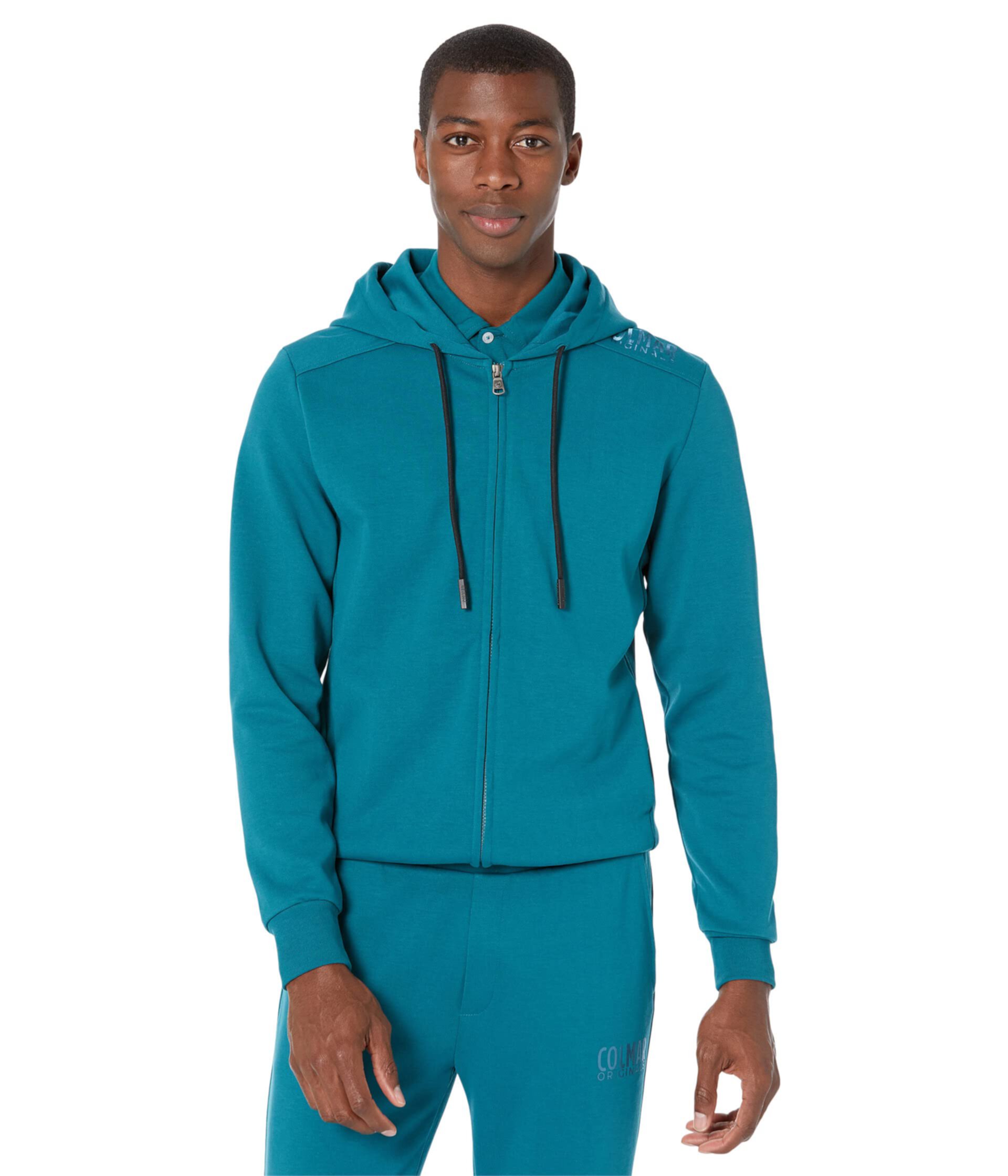 Худи Colmar Full Zip Interlock с капюшоном, 65% полиэстер и 35% хлопок, идеален для дождя и ветра Colmar