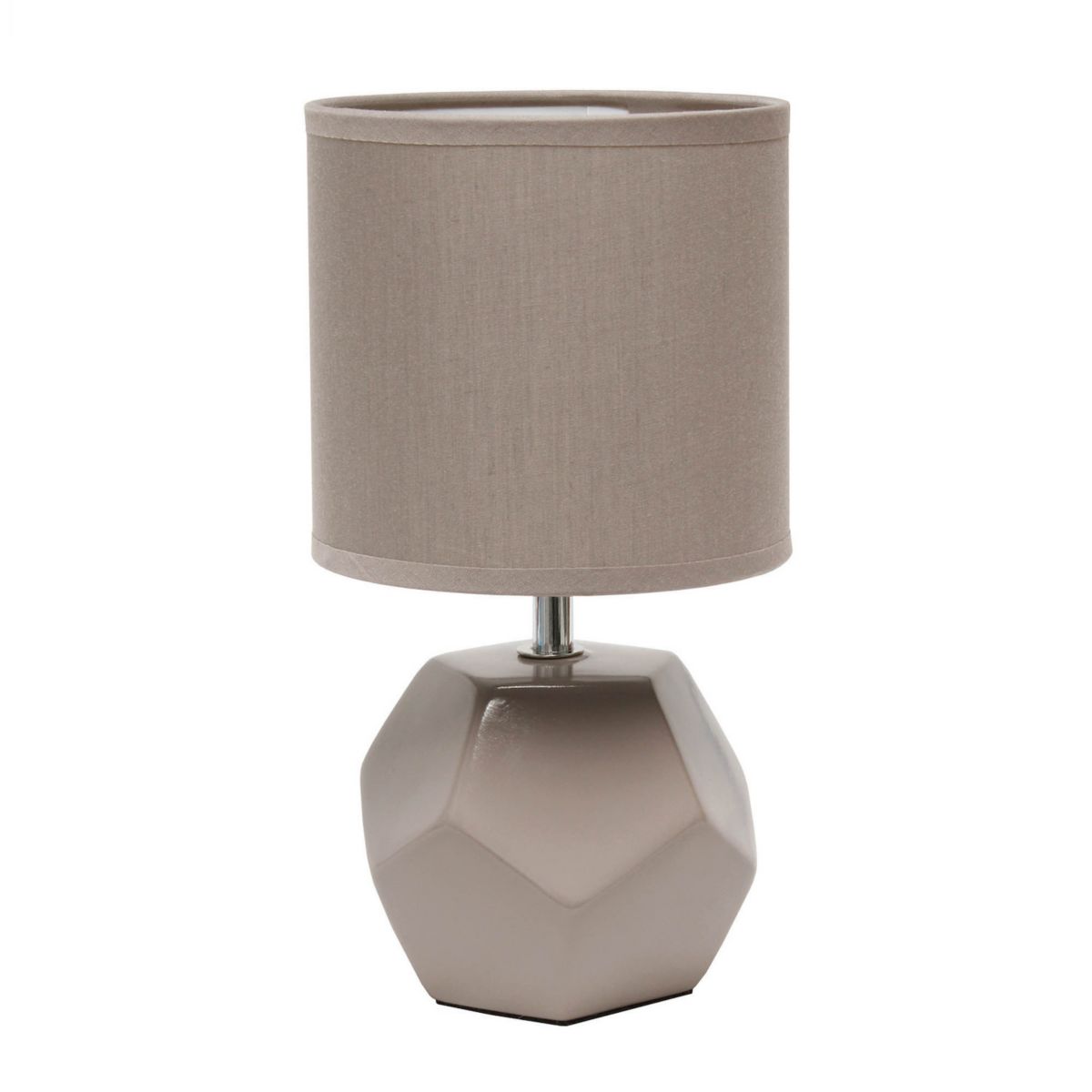 Настольная мини-лампа Simple Designs с круглой призмой и подходящим тканевым абажуром, серая Simple Designs