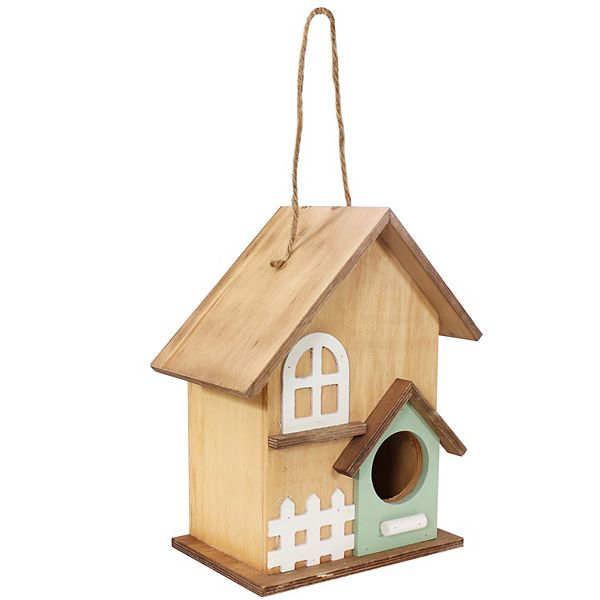 Sunnydaze Wooden Country Cottage Hanging Birdhouse - Garden Decor - 9-Inch Sunnydaze Decor