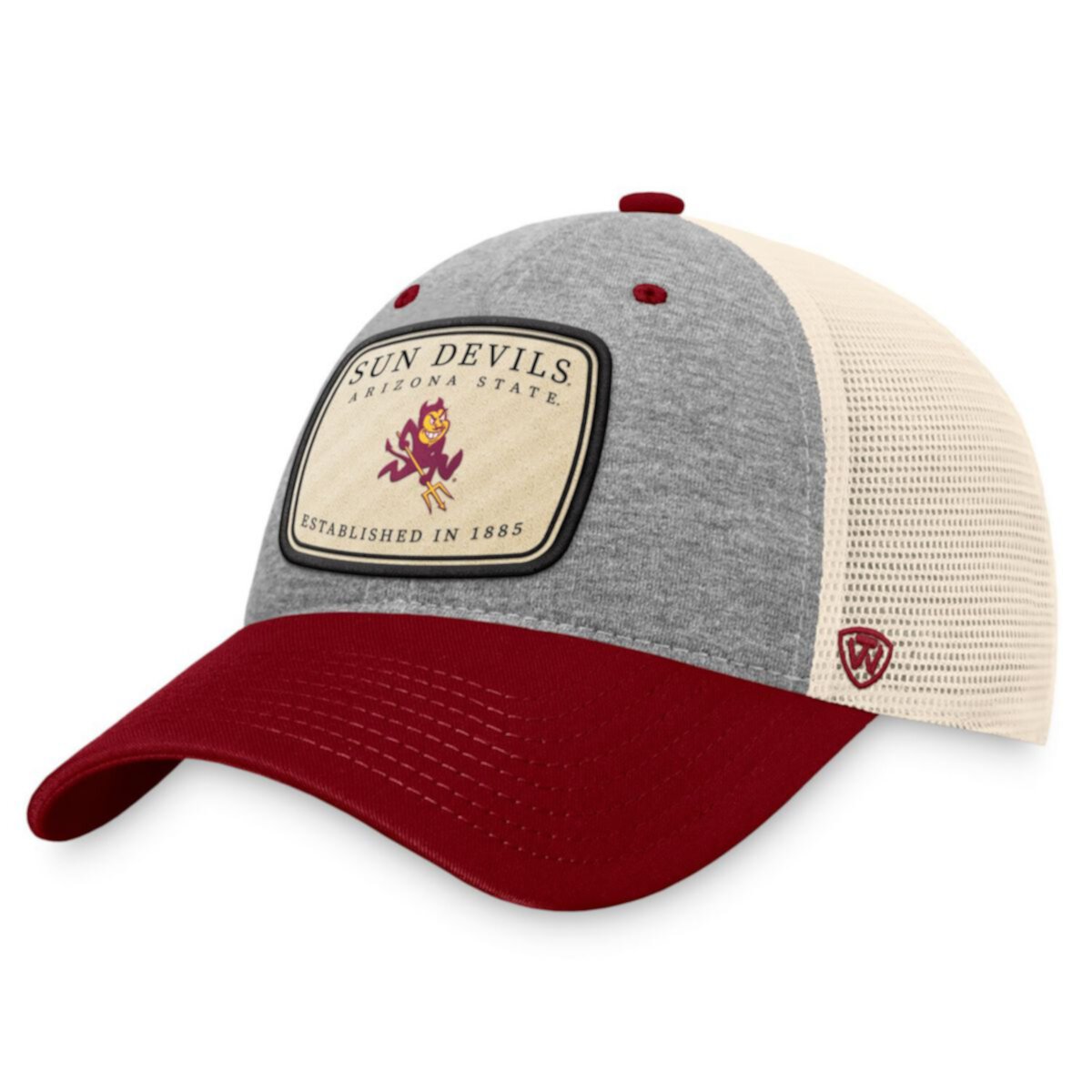 Мужская бейсболка Top of the World, меланжевая серая/натуральная Arizona State Sun Devils Chev Trucker Snapback Hat Unbranded