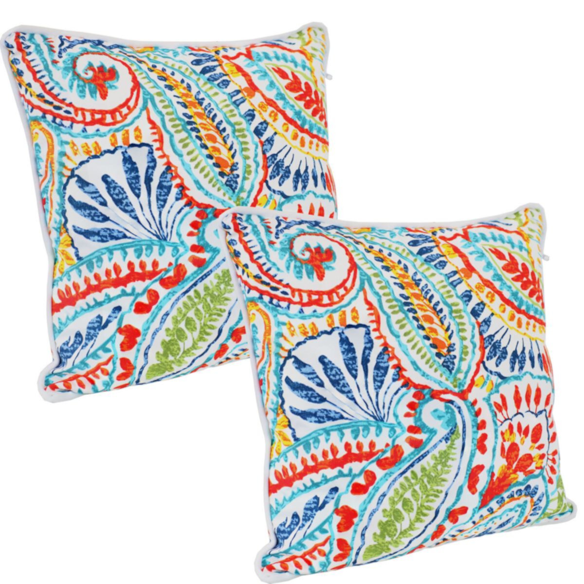 Набор Sunnydaze из 2 декоративных подушек для дома и улицы - 16 дюймов - Bold Paisley Sunnydaze Decor