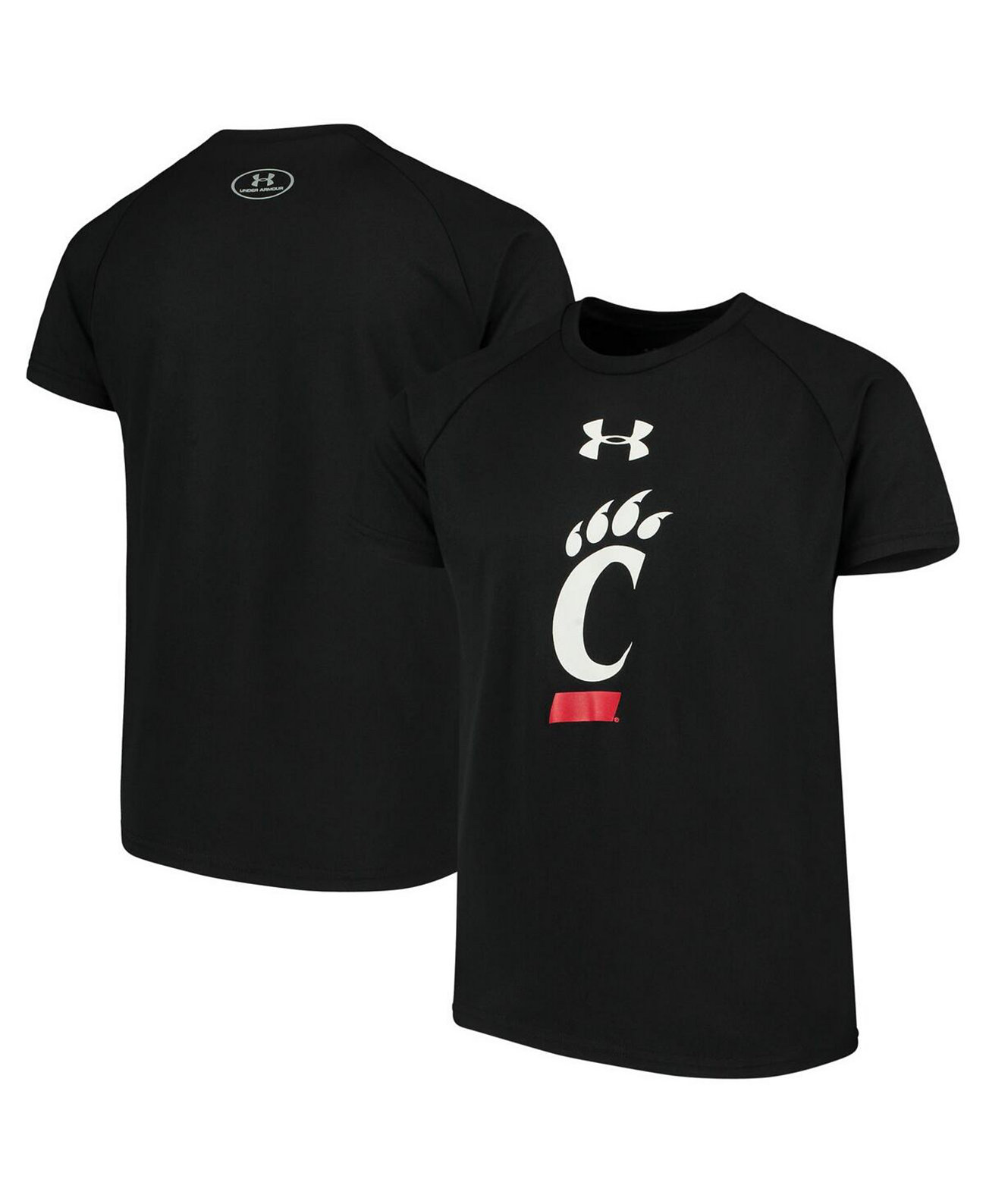 Молодежная черная футболка Cincinnati Bearcats 2.0 Logo Tech для мальчиков Under Armour