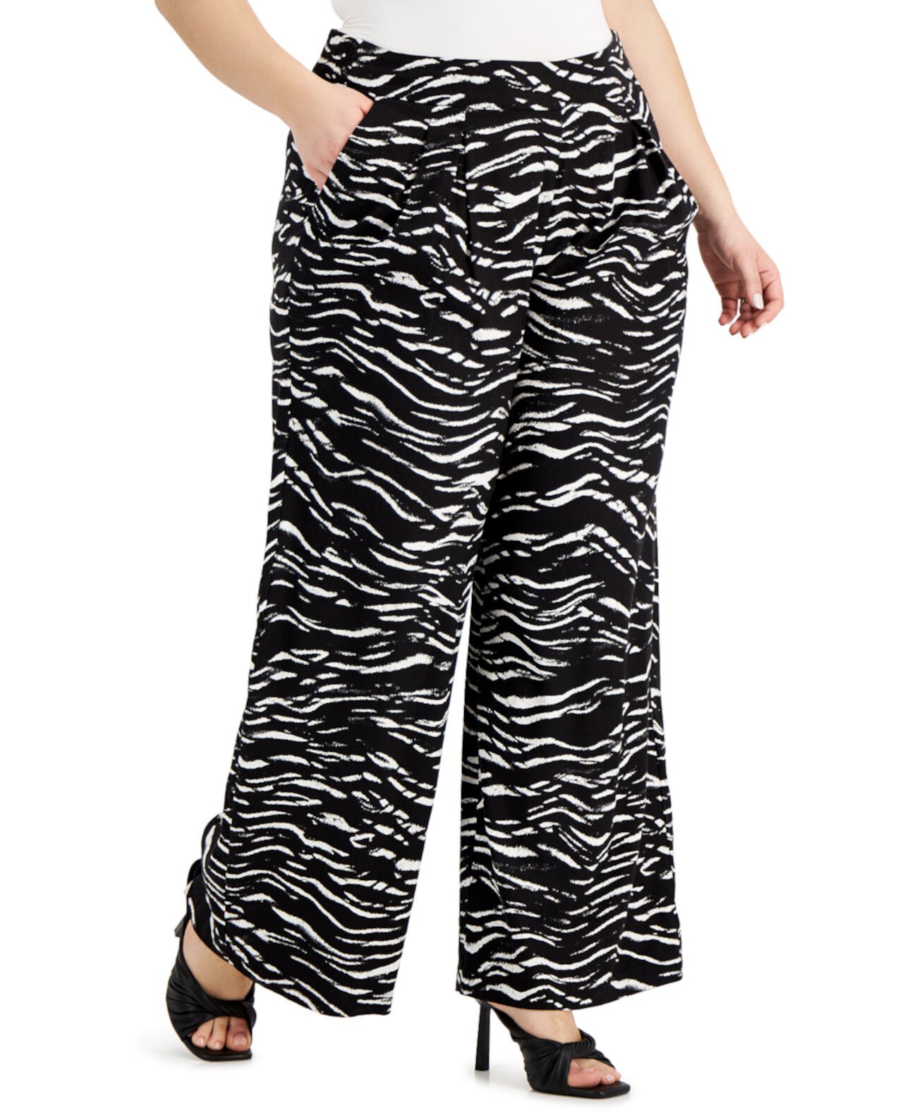 Мягкие брюки большого размера с тигровым принтом, созданные для Macy's INC International Concepts