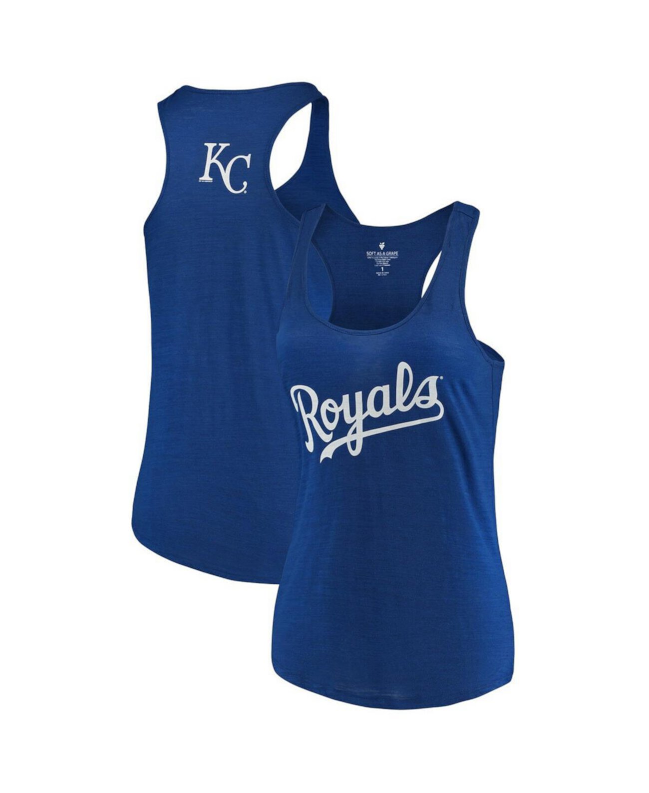 Женская майка Royal Kansas City Royals Plus Size Swing for the Fences Racerback Soft As A Grape