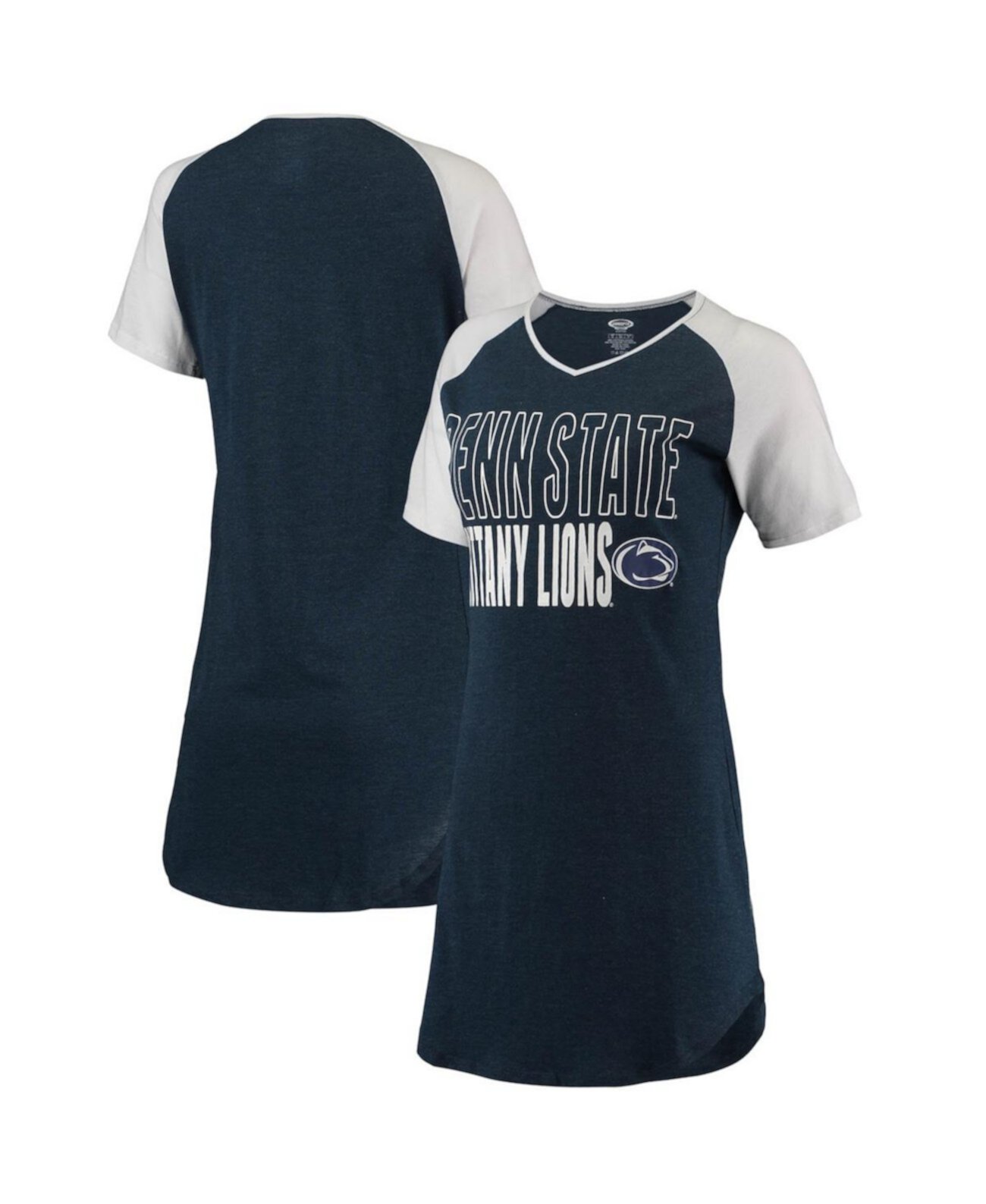 Женская темно-синяя, белая ночная рубашка Nittany Lions с v-образным вырезом и v-образным вырезом Penn State Nittany Lions Concepts Sport