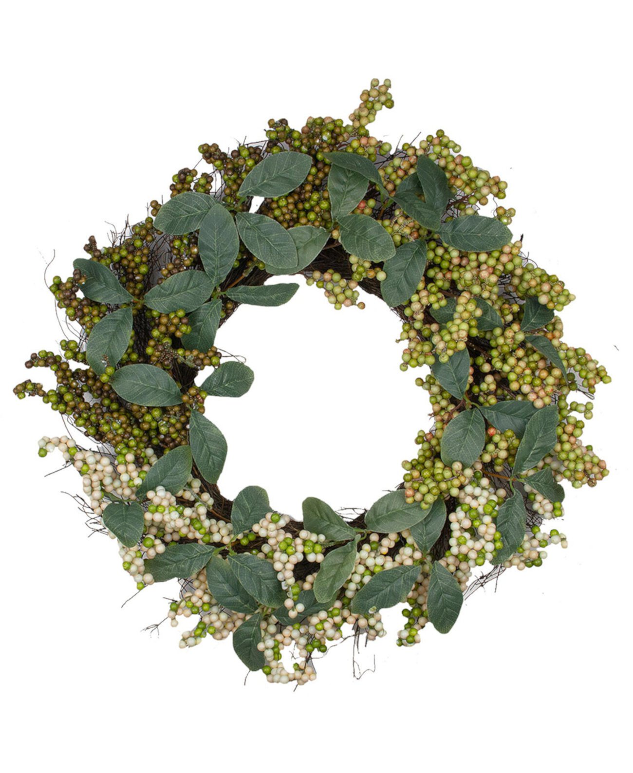 Berries and leaves Twig Artificial Wreath, 24" Northlight