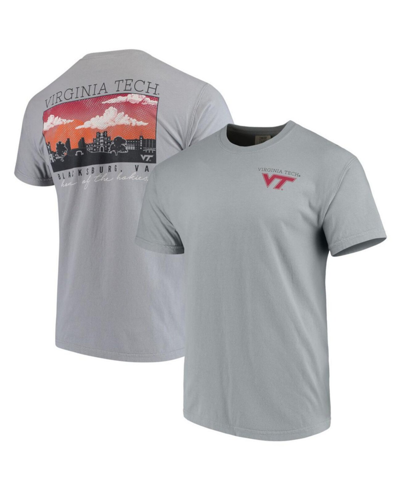 Мужская серая футболка Virginia Tech Hokies Team Comfort Colours Campus Scenery Image One