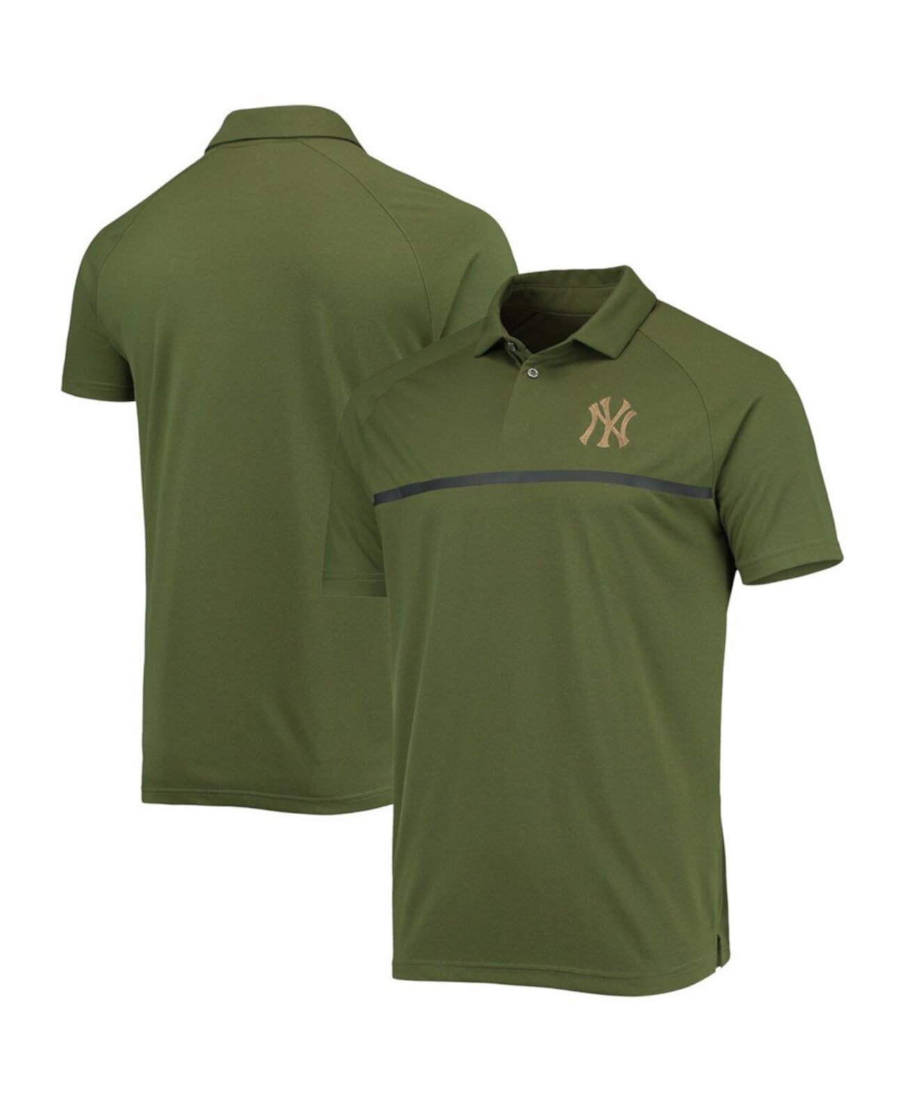 Мужская оливковая рубашка поло с регланами New York Yankees Delta Sector LevelWear
