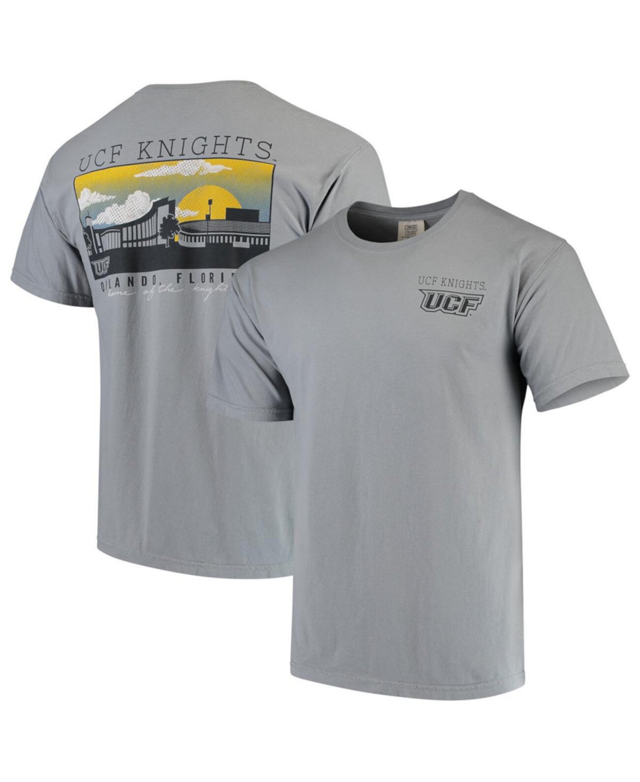 Мужская серая футболка UCF Knights Team Comfort Colours Campus Scenery Image One