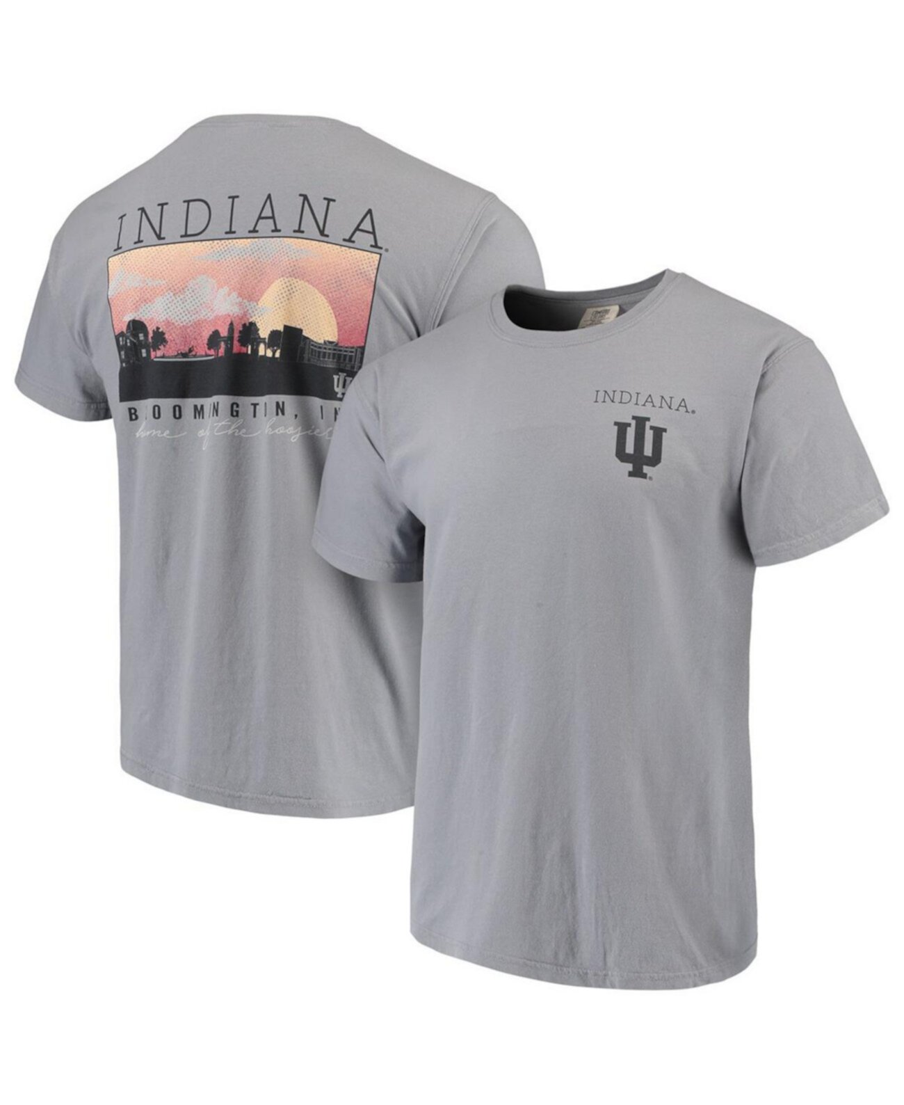 Мужская серая футболка Indiana Hoosiers Comfort Colours Campus Scenery Image One