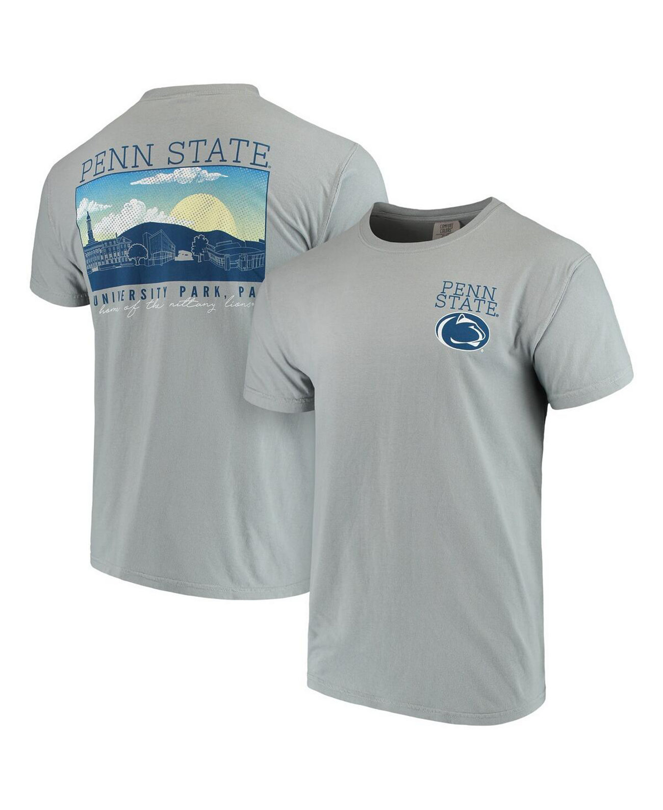 Мужская серая футболка Penn State Nittany Lions Comfort Colors Campus Scenery Image One