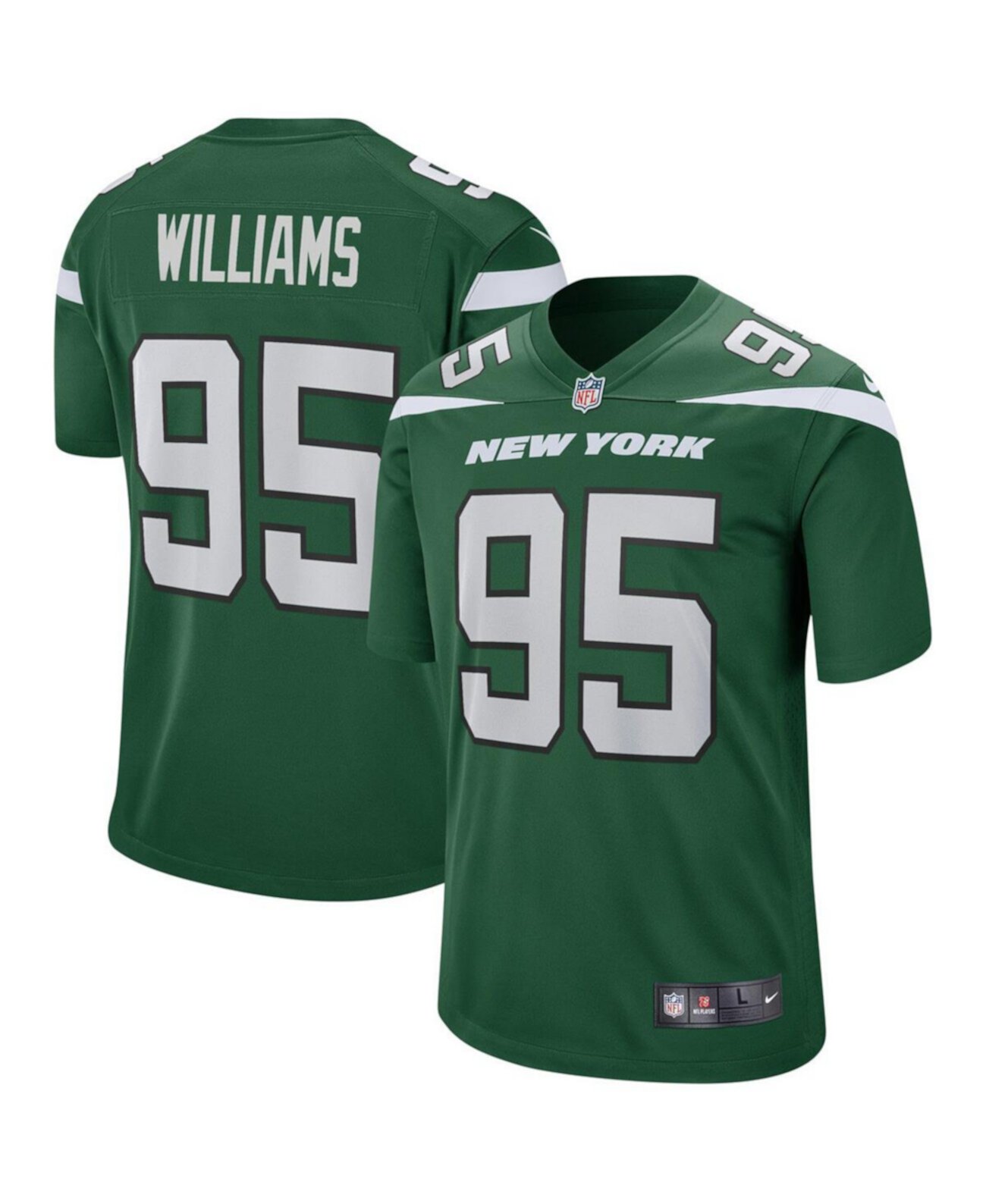 Мужская футболка для игры Quinnen Williams New York Jets цвета Gotham Green от Nike Nike