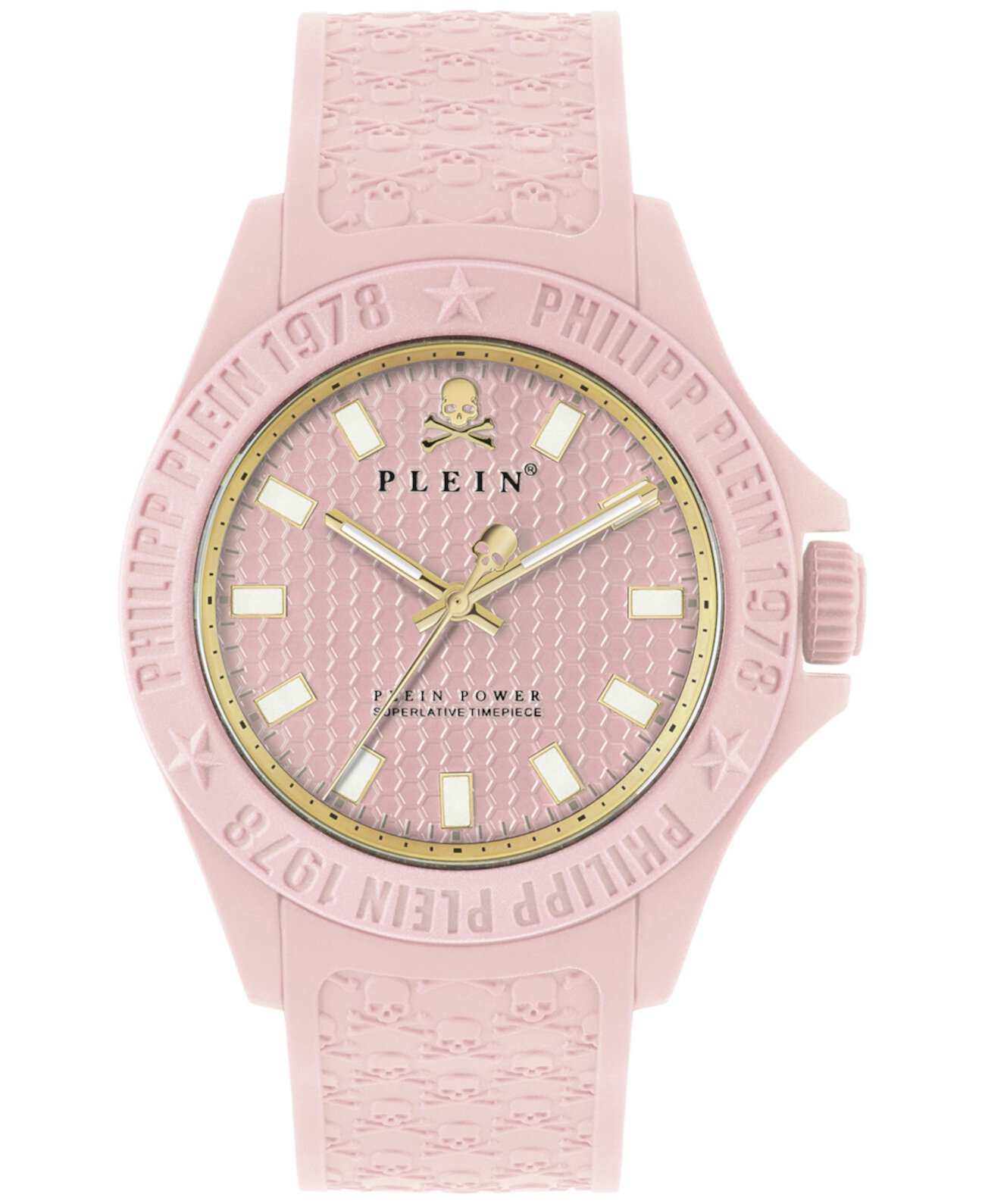 Часы Power Pink с силиконовым ремешком 43 мм Philipp Plein