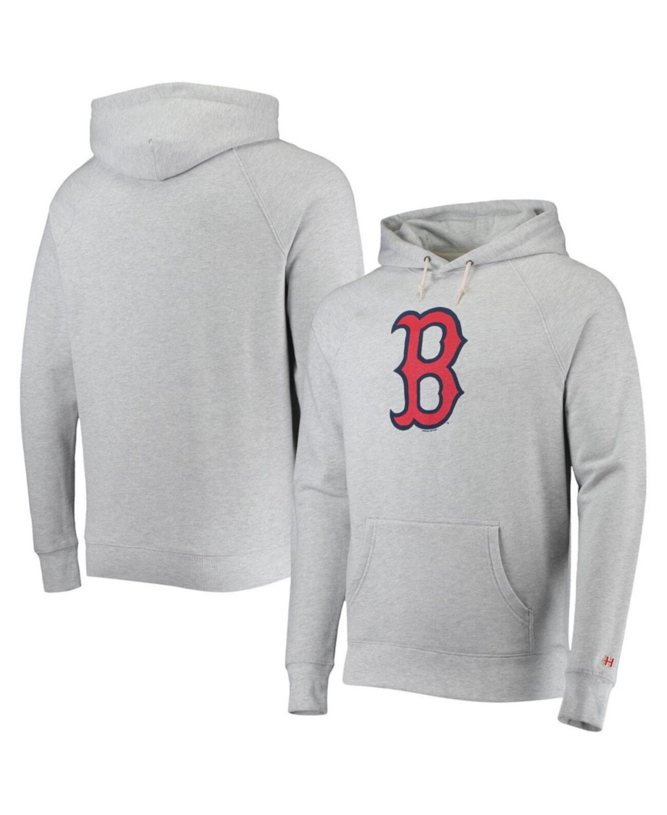 Мужская серая худи Boston Red Sox с нарисованным от руки логотипом Tri-Blend Pullover Hoodie Homage