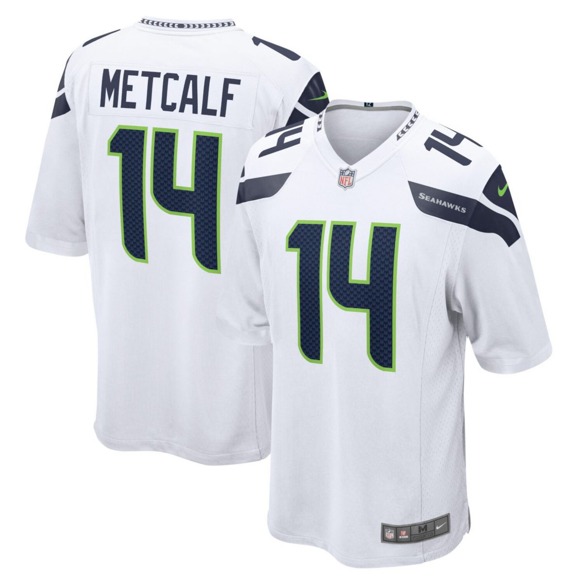 Мужское белое джерси Nike DK Metcalf Seattle Seahawks Game Nitro USA